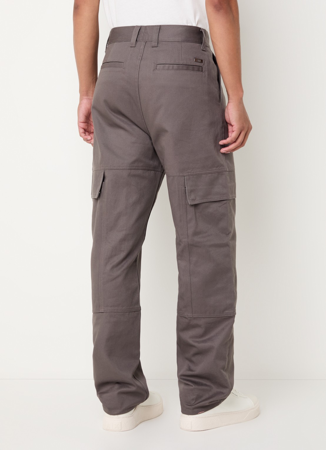 Armani Loose fit cargobroek met klepzakken - achterkant antraciet