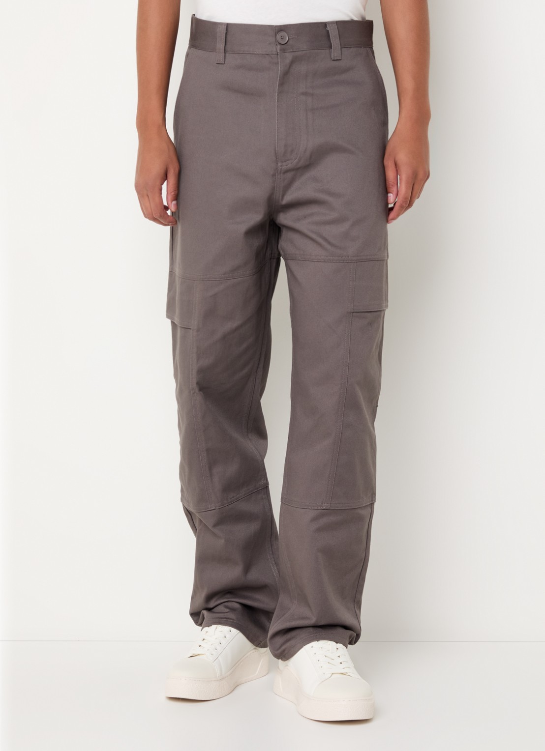 Armani Loose fit cargobroek met klepzakken - detail 4 antraciet