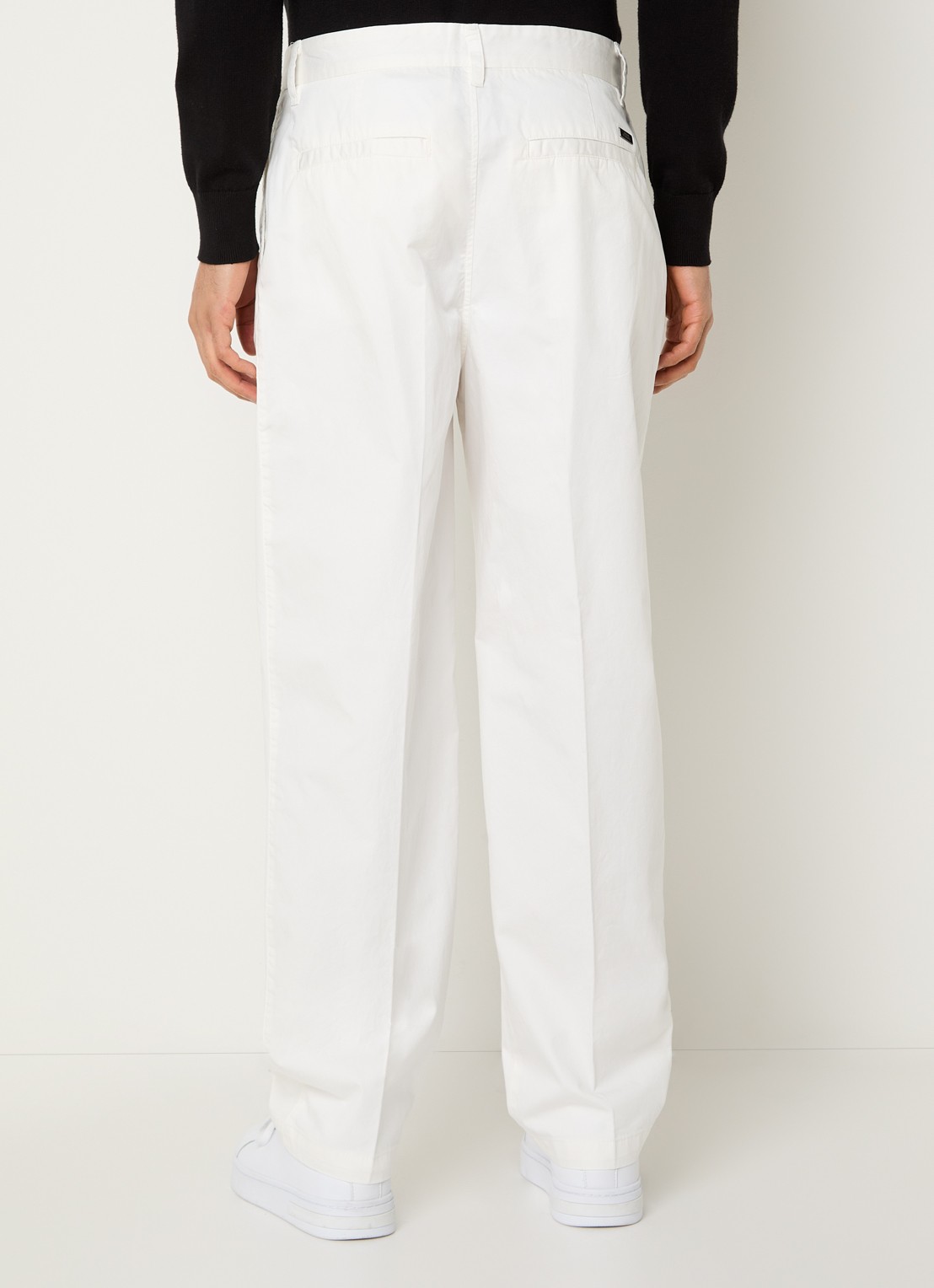 Armani Loose fit chino met steekzakken - achterkant gebroken wit