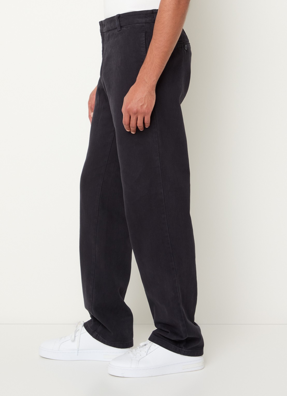 Armani Loose fit chino met steekzakken - detail 3 donkerblauw