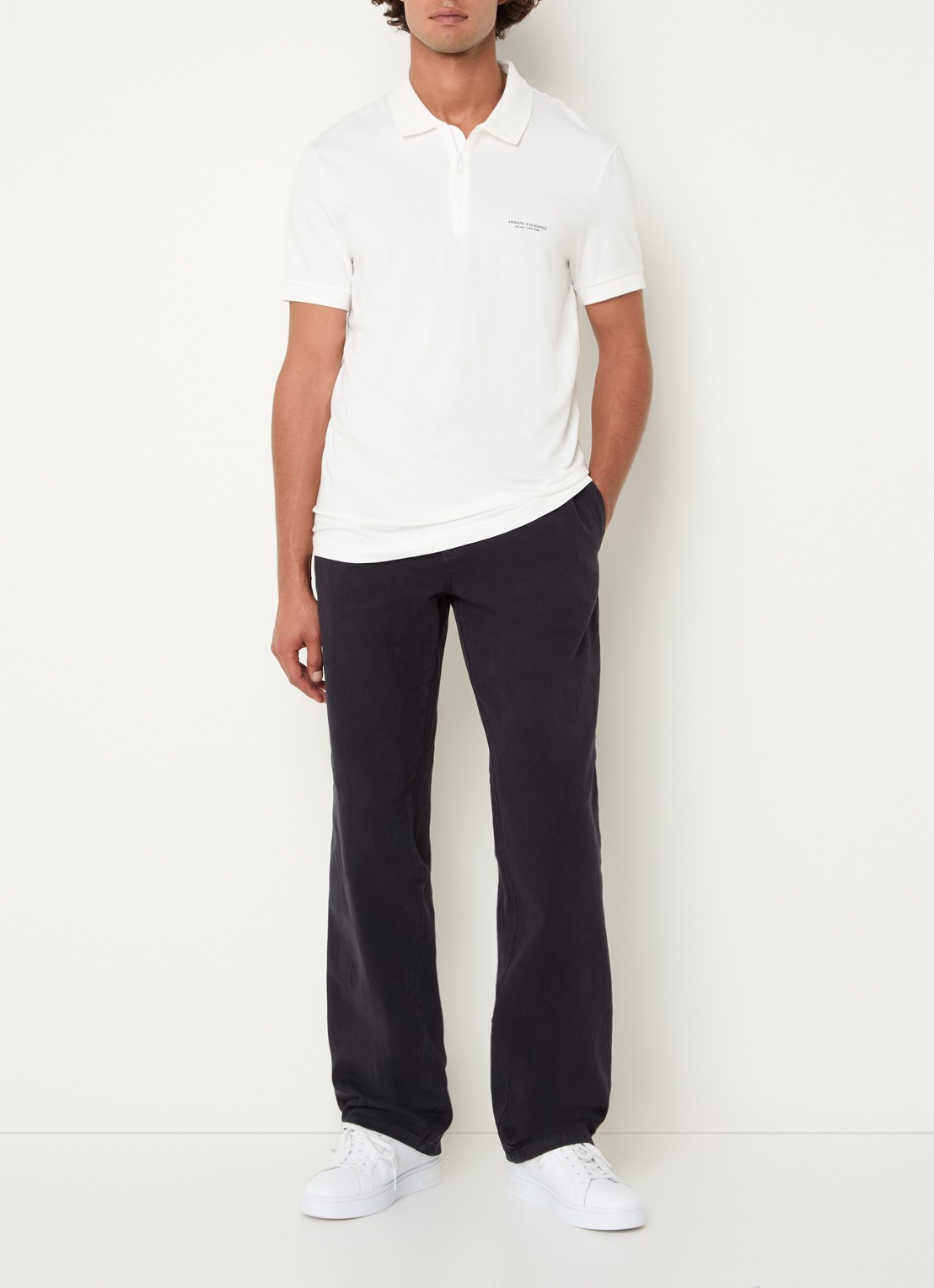 Armani Loose fit chino met steekzakken - voorkant 5 donkerblauw