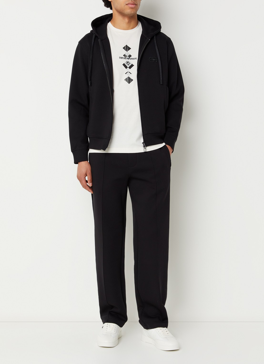 Armani Loose fit joggingsbroek met steekzakken - voorkant 5 zwart