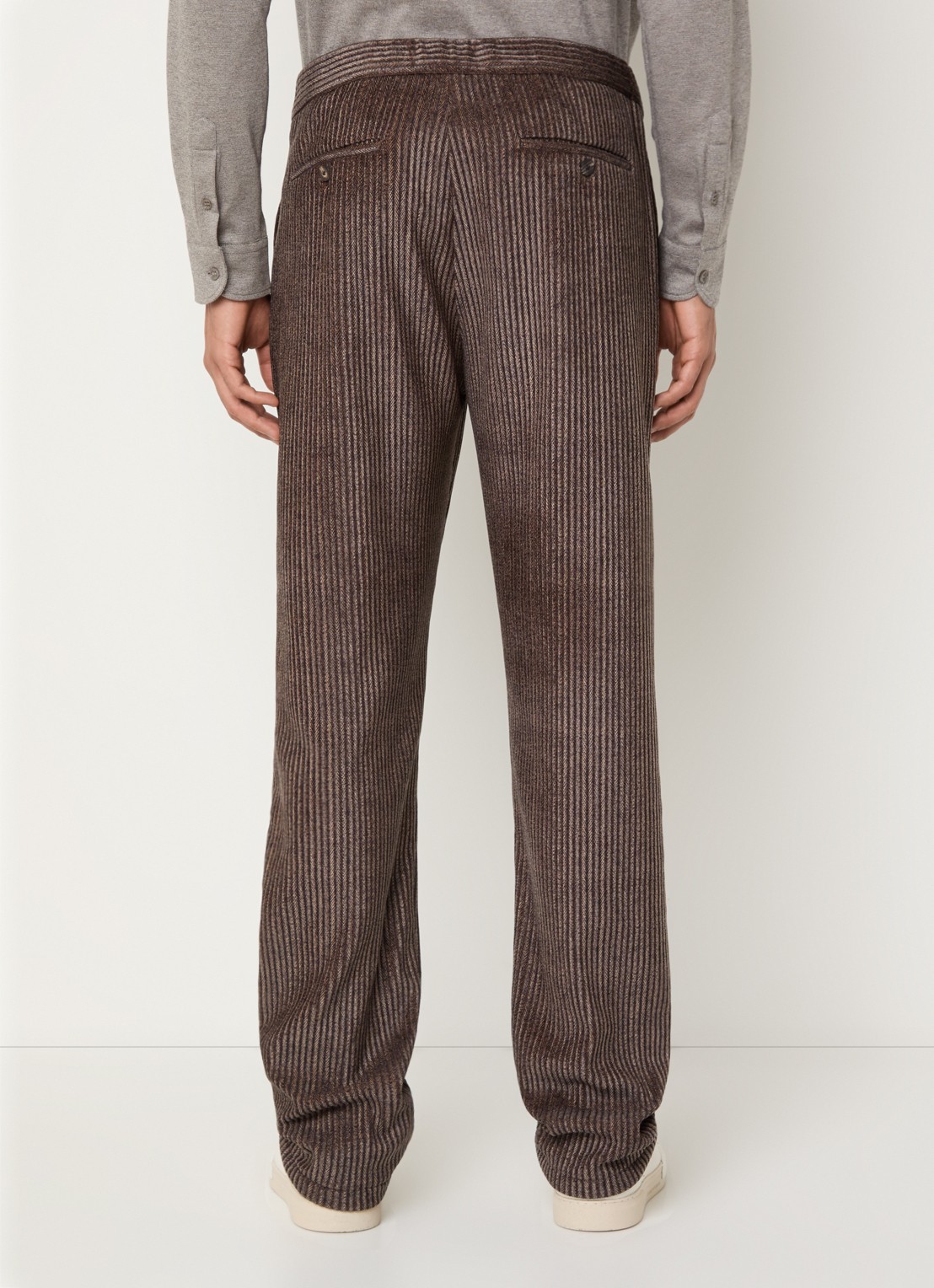 Armani Loose fit pantalon met steekzakken  - achterkant 5 lichtbruin