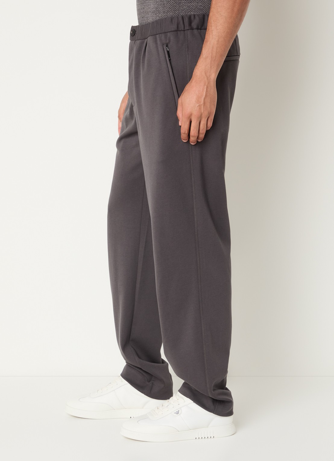 Armani Loose fit pantalon met steekzakken - detail 3 donkergrijs