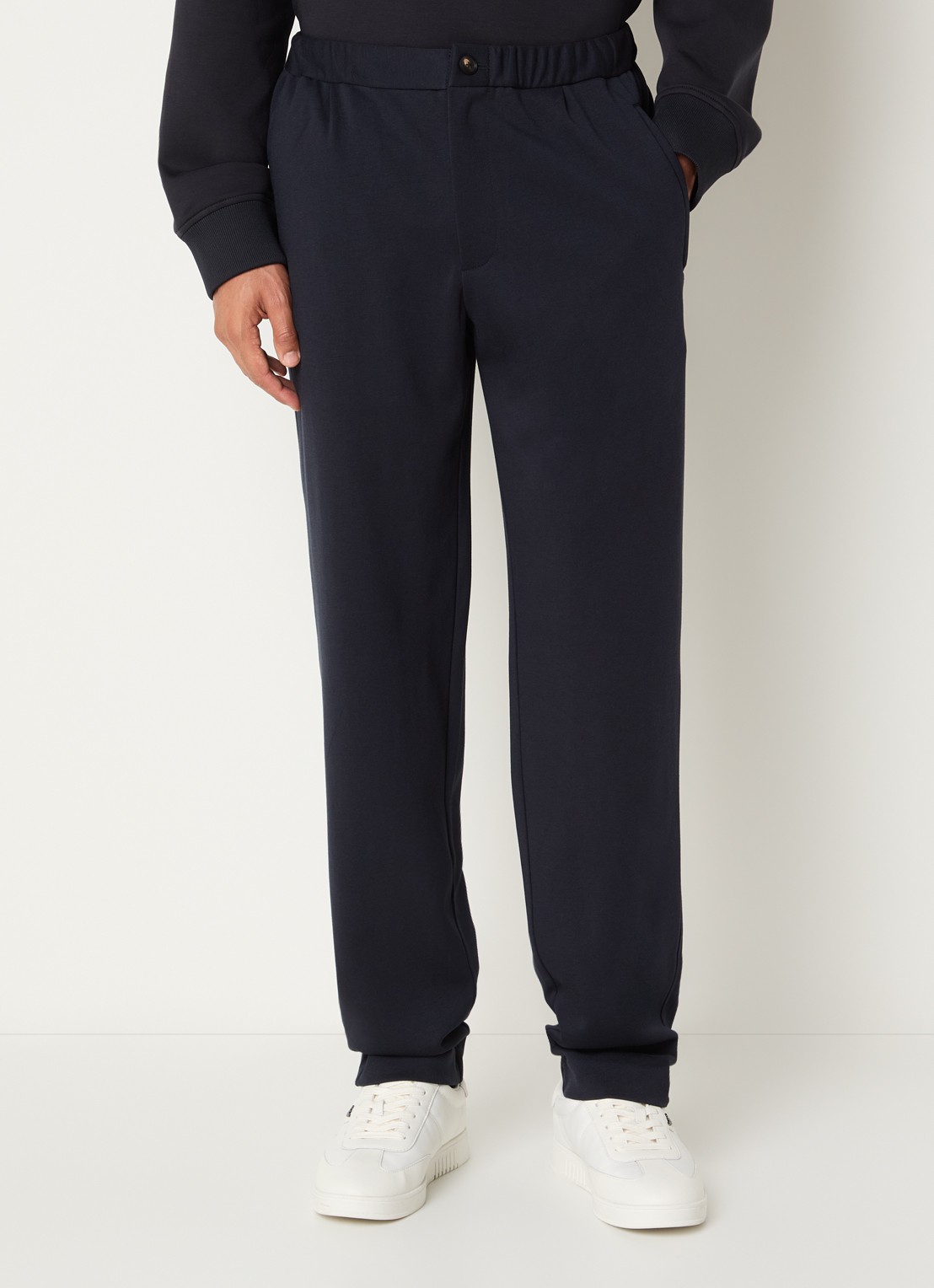 Armani Loose fit pantalon met steekzakken - detail donkerblauw