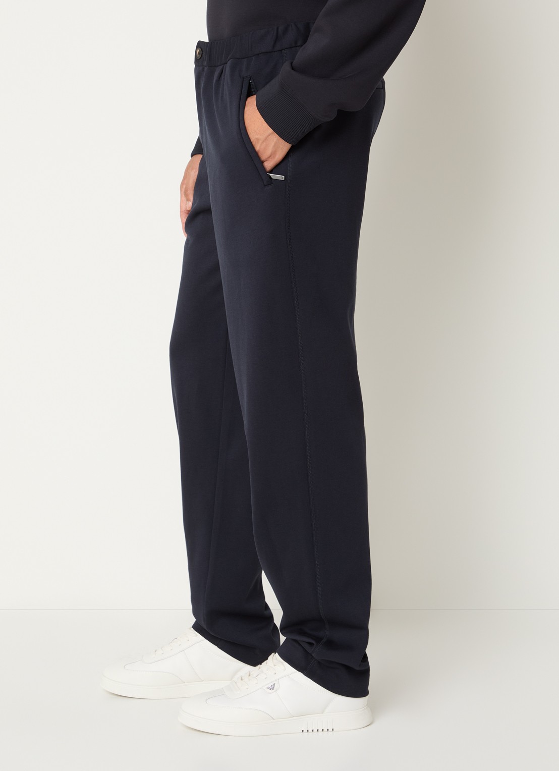 Armani Loose fit pantalon met steekzakken - detail 2 donkerblauw