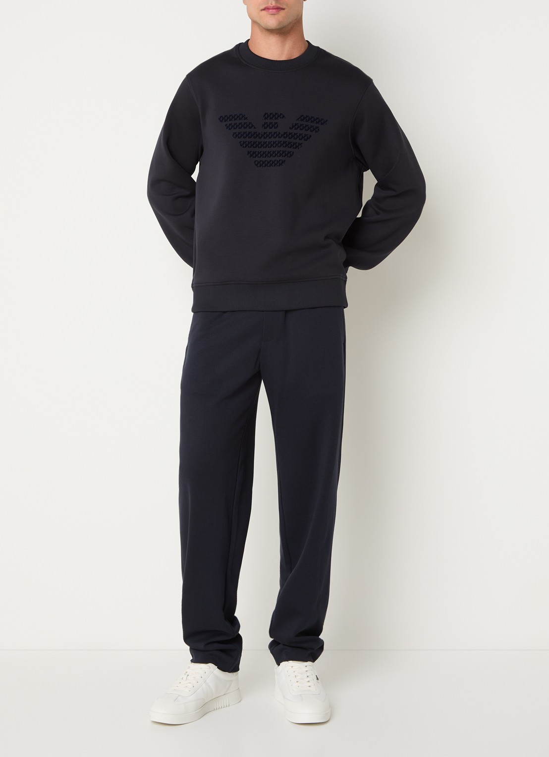 Armani Loose fit pantalon met steekzakken - voorkant 5 donkerblauw
