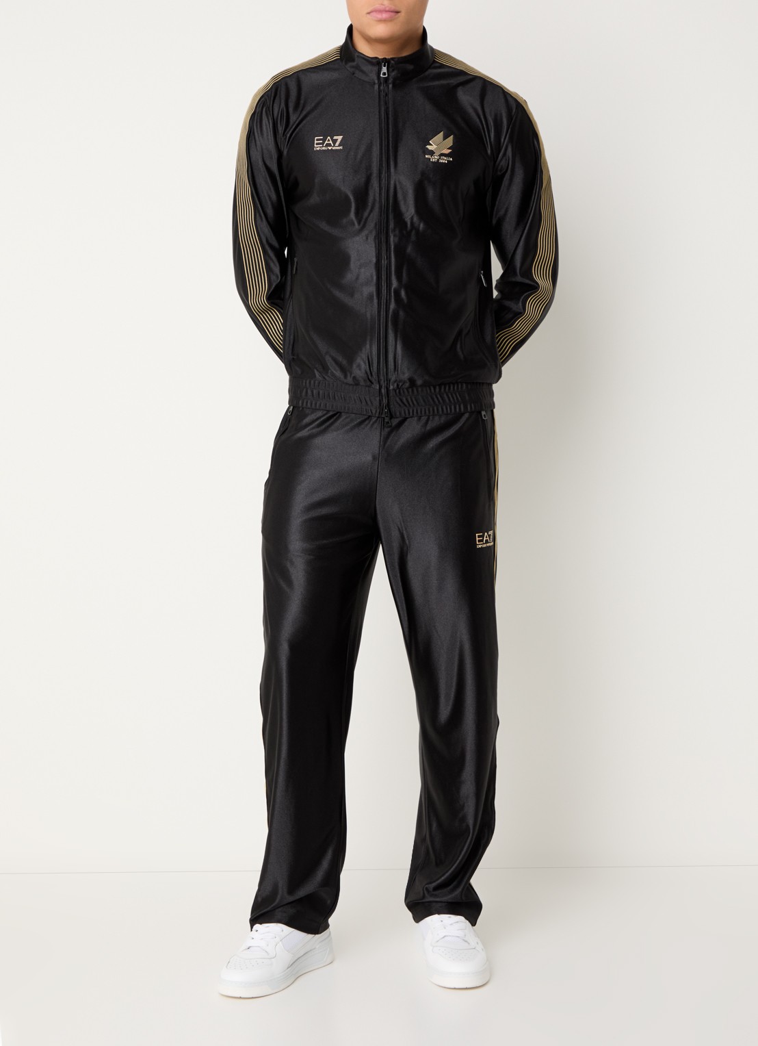 Armani Loose fit trainingspak met logo  - voorkant 2 zwart