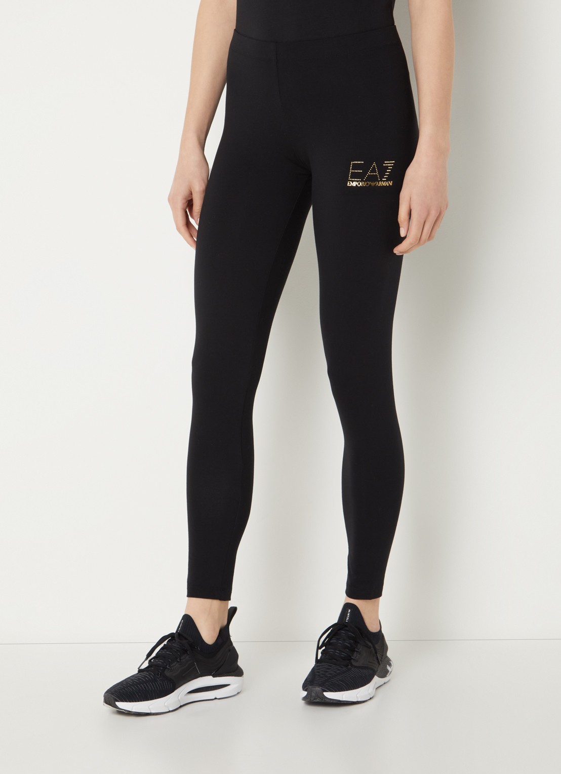 Armani Mid waist cropped trainingslegging met logoprint - detail 2 zwart