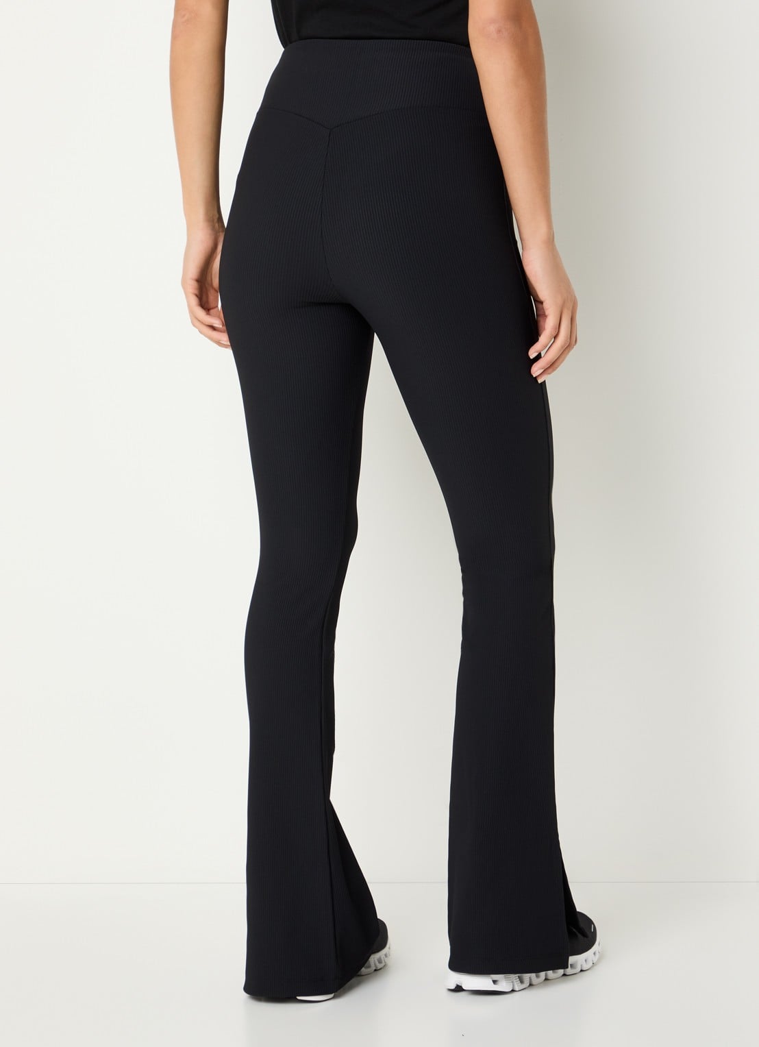 Armani Mid waist flared fit trainingslegging met plisse  - achterkant 3 zwart