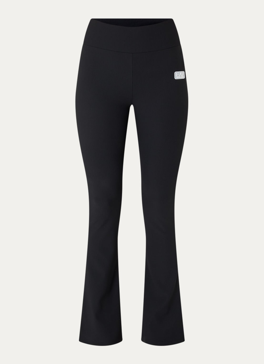 Armani Mid waist flared fit trainingslegging met plisse  - voorkant 4 zwart
