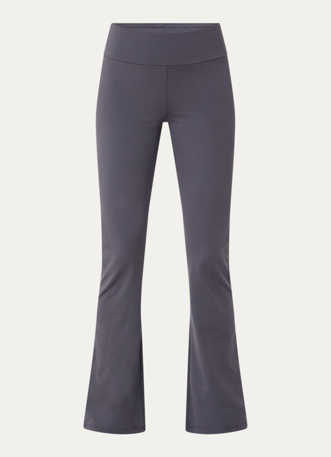 Armani Mid waist flared legging met logo - voorkant 2 donkergrijs