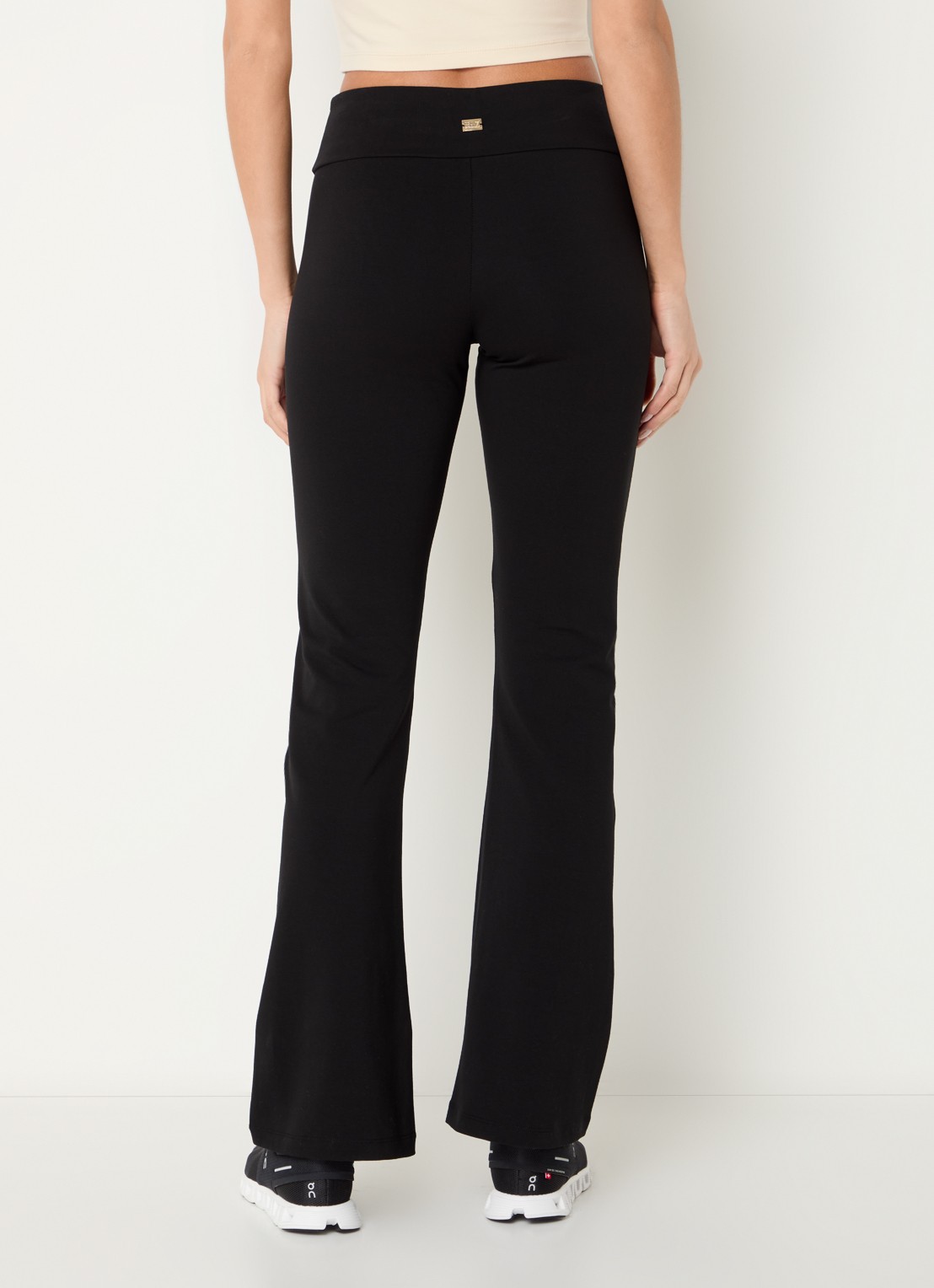 Armani Mid waist flared legging met logo - achterkant 3 zwart