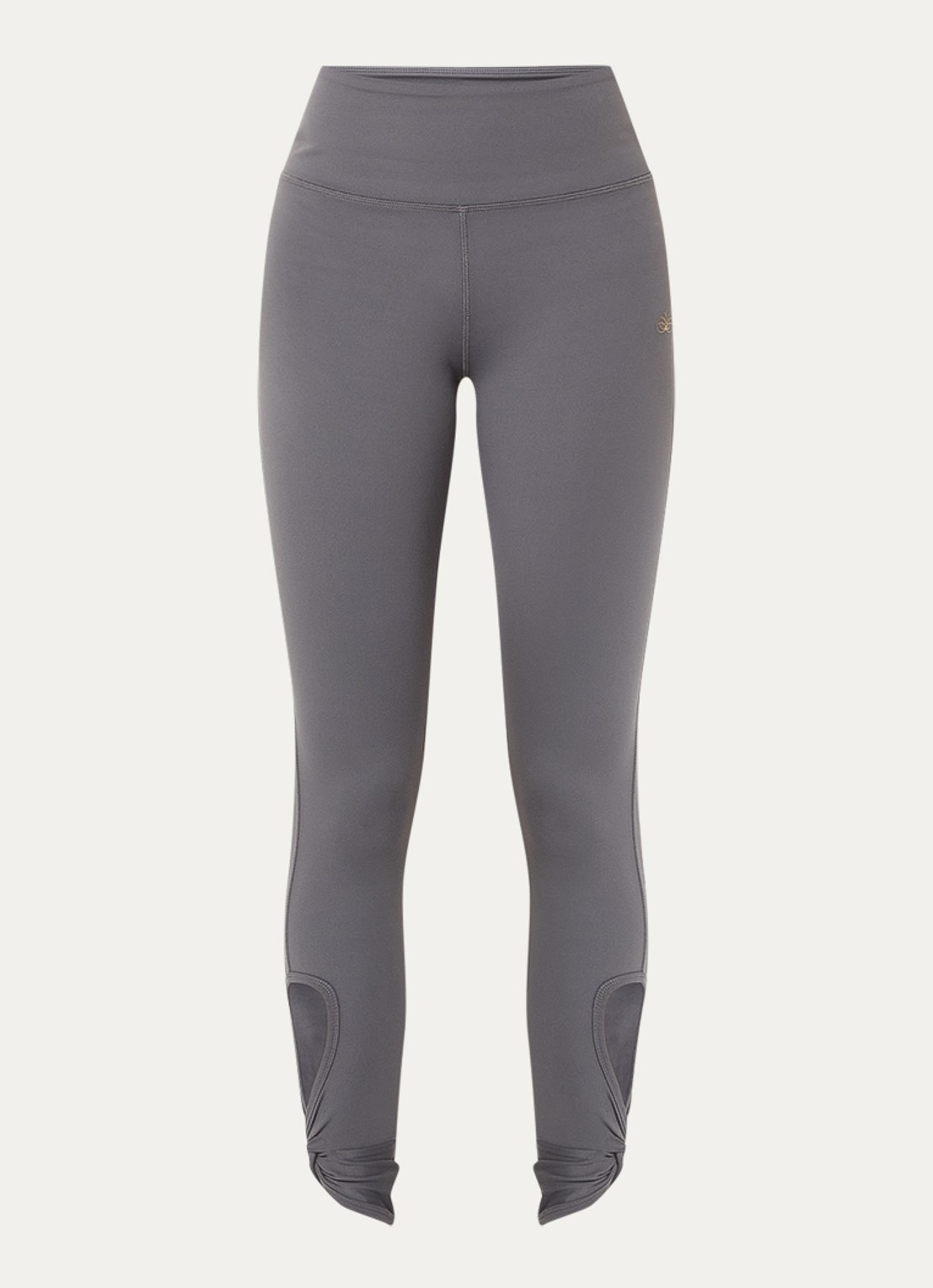 Armani Mid waist skinny fit trainingslegging met cut-out detail - voorkant 2 lichtgrijs