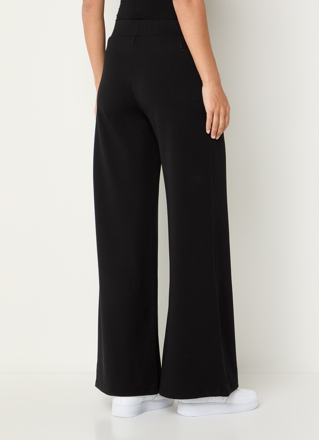 Armani Mid waist wide fit broek met steekzakken - achterkant 4 zwart