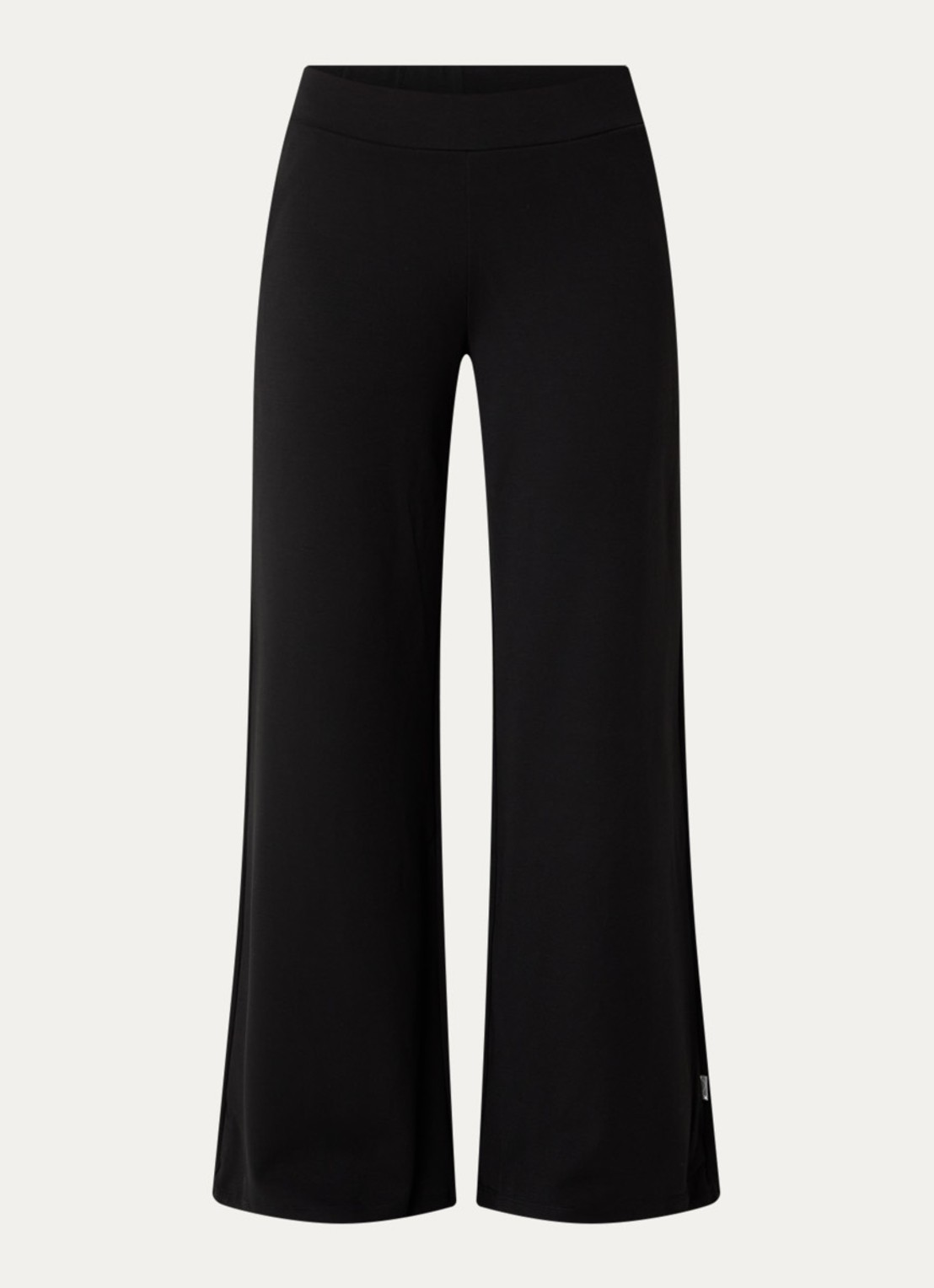 Armani Mid waist wide fit broek met steekzakken - voorkant 2 zwart