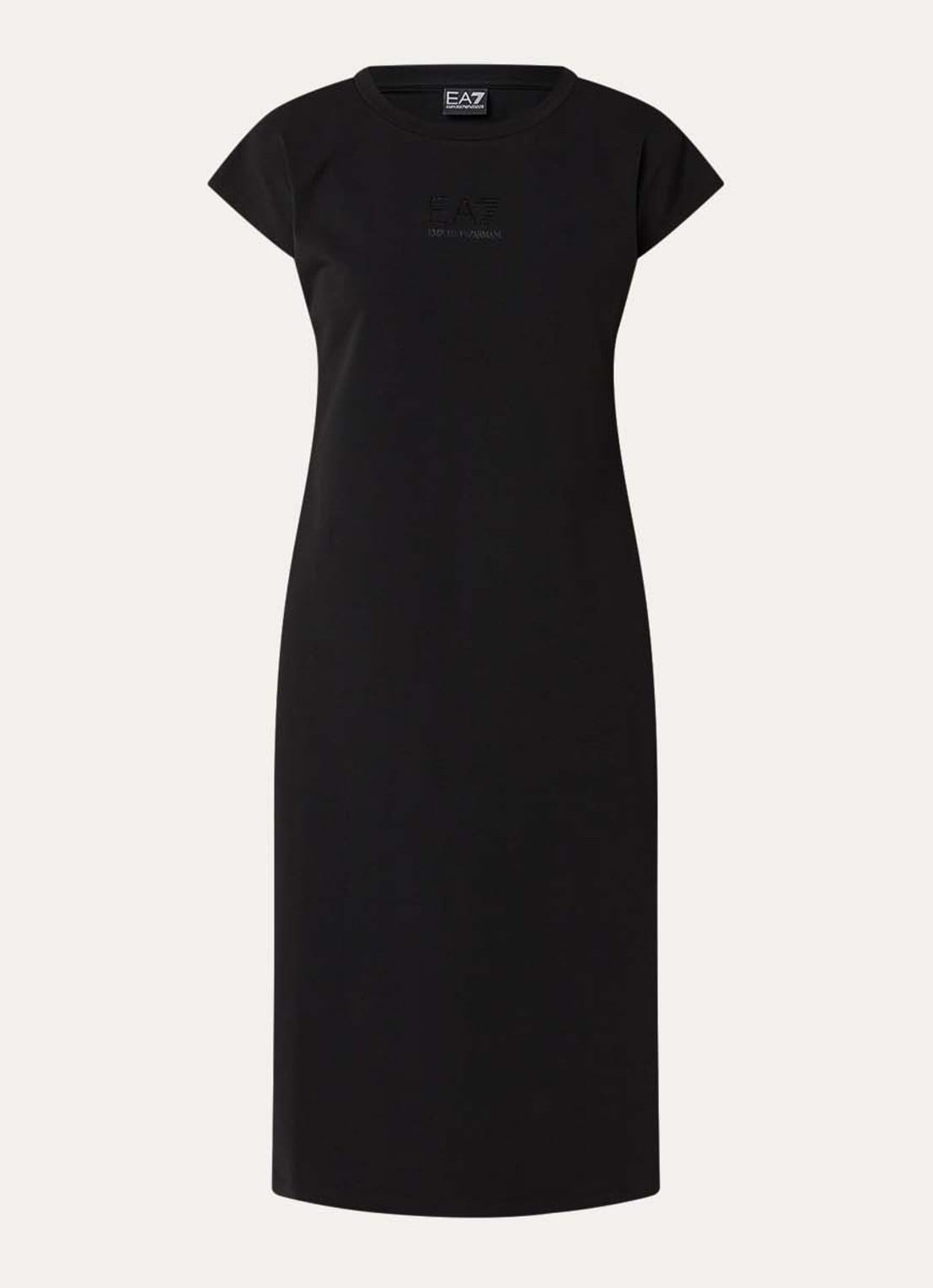 Armani Midi jurk met logo en strass - voorkant 2 zwart