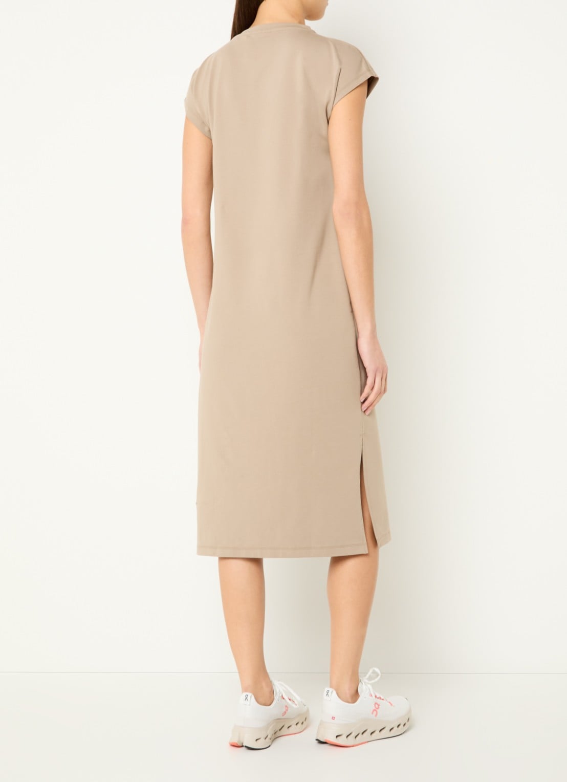 Armani Midi jurk met logo en strass - achterkant 4 beige