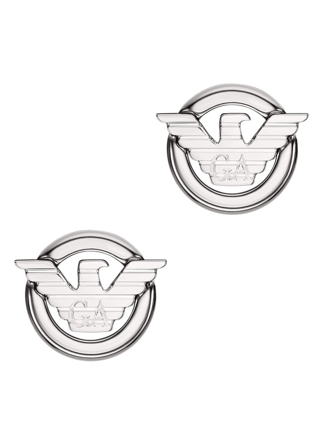 Armani Oorstekers met logo EGS3238040 - detail zilver
