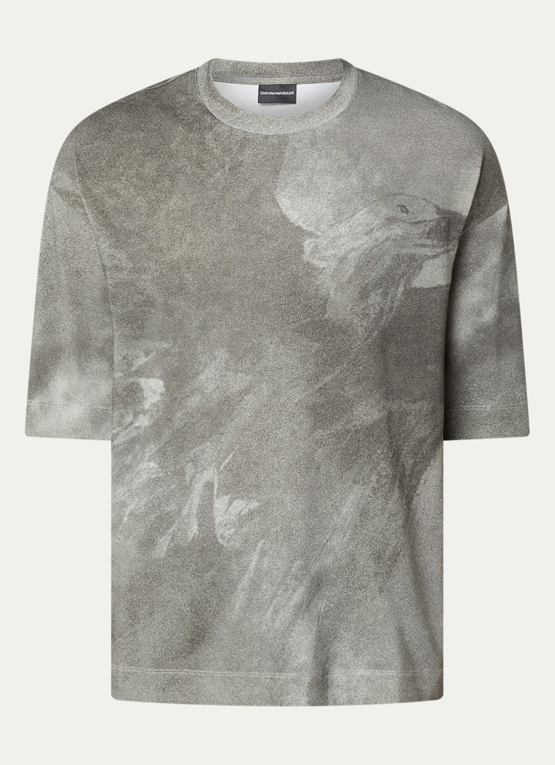 Armani Oversized T-shirt met print  - voorkant 2 olijfgroen