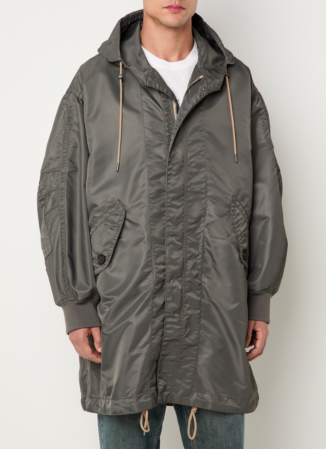 Armani Parka met capuchon - detail 2 taupe