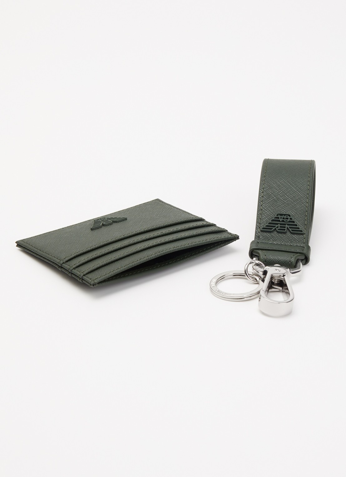 Armani Pasjeshouder en sleutelhanger met logo in set van 2 - detail 3 donkergroen