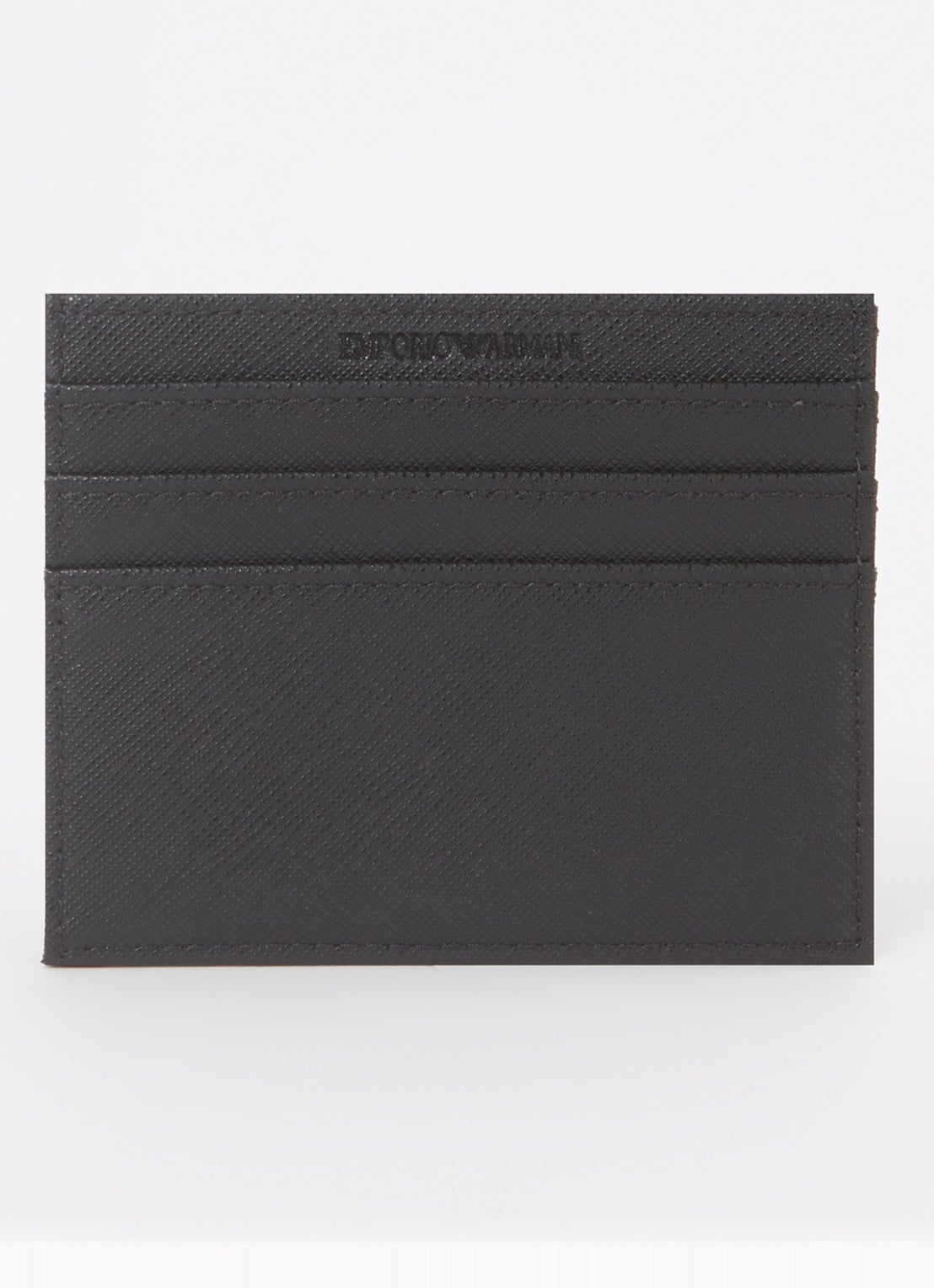 Armani Pasjeshouder met sleutelhanger van leer in giftbox - achterkant zwart