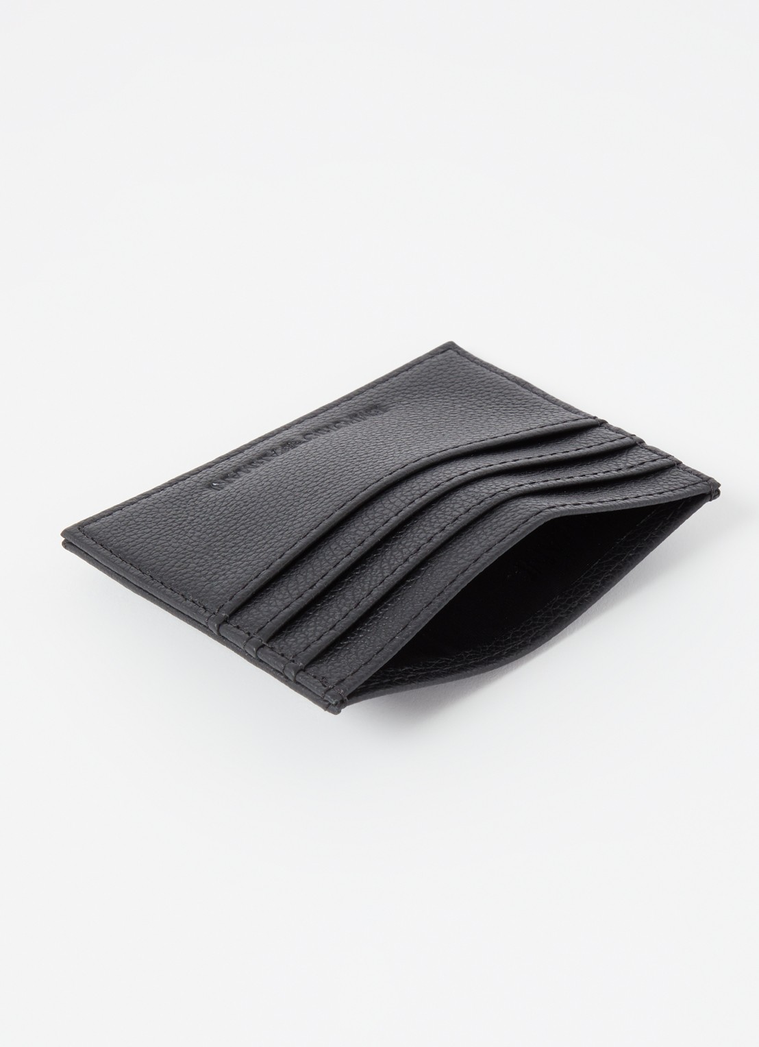 Armani Pasjeshouder van leer met logo - detail 3 zwart
