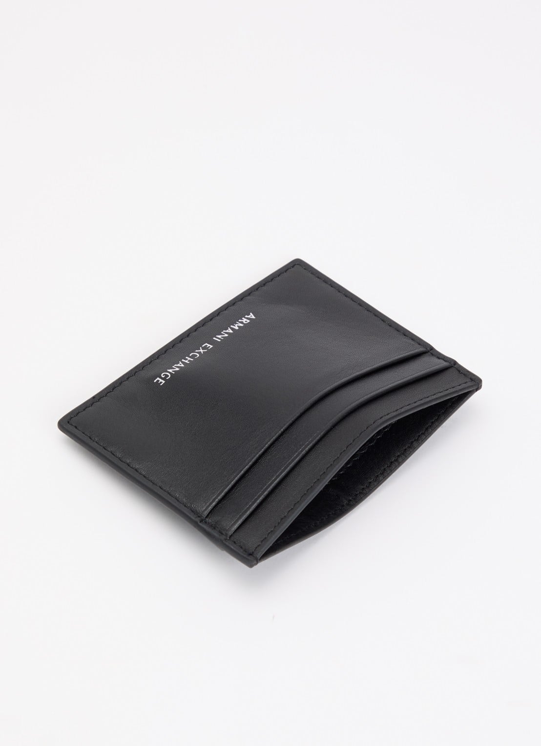 Armani Pasjeshouder van leer  - voorkant 2 zwart
