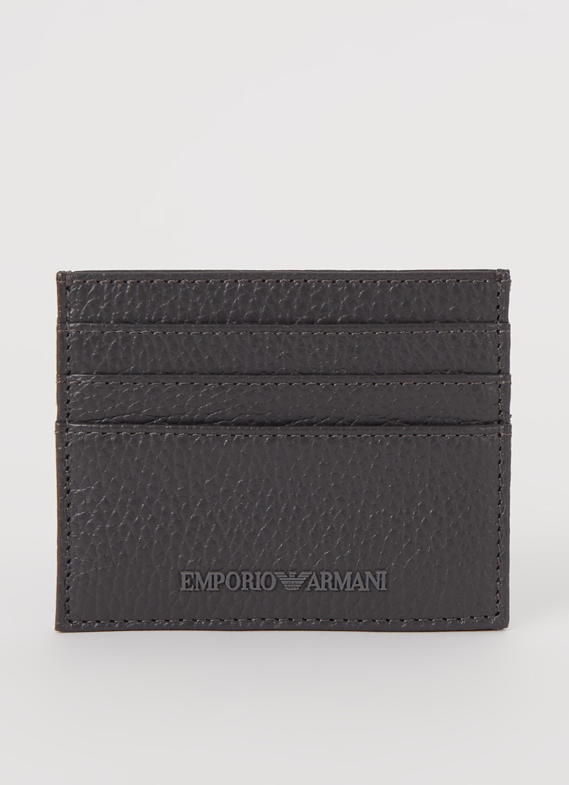 Armani Pasjeshouder van leer - voorkant steenrood