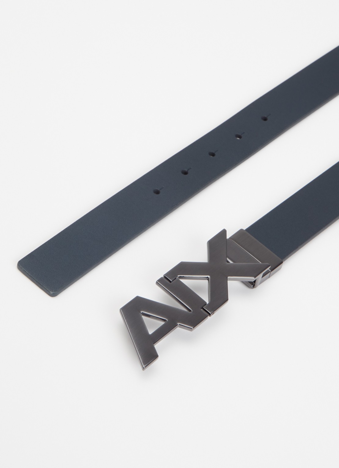 Armani Plate reversible riem van leer - detail 2 antraciet