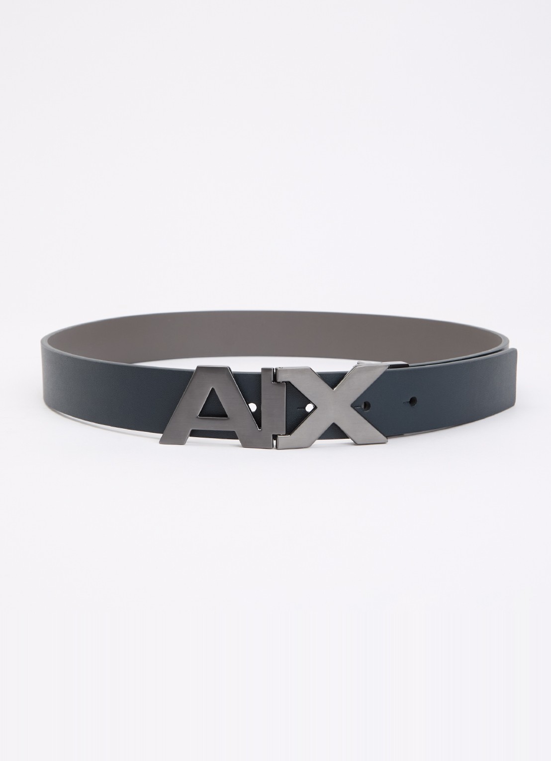 Armani Plate reversible riem van leer - voorkant 3 donkerblauw