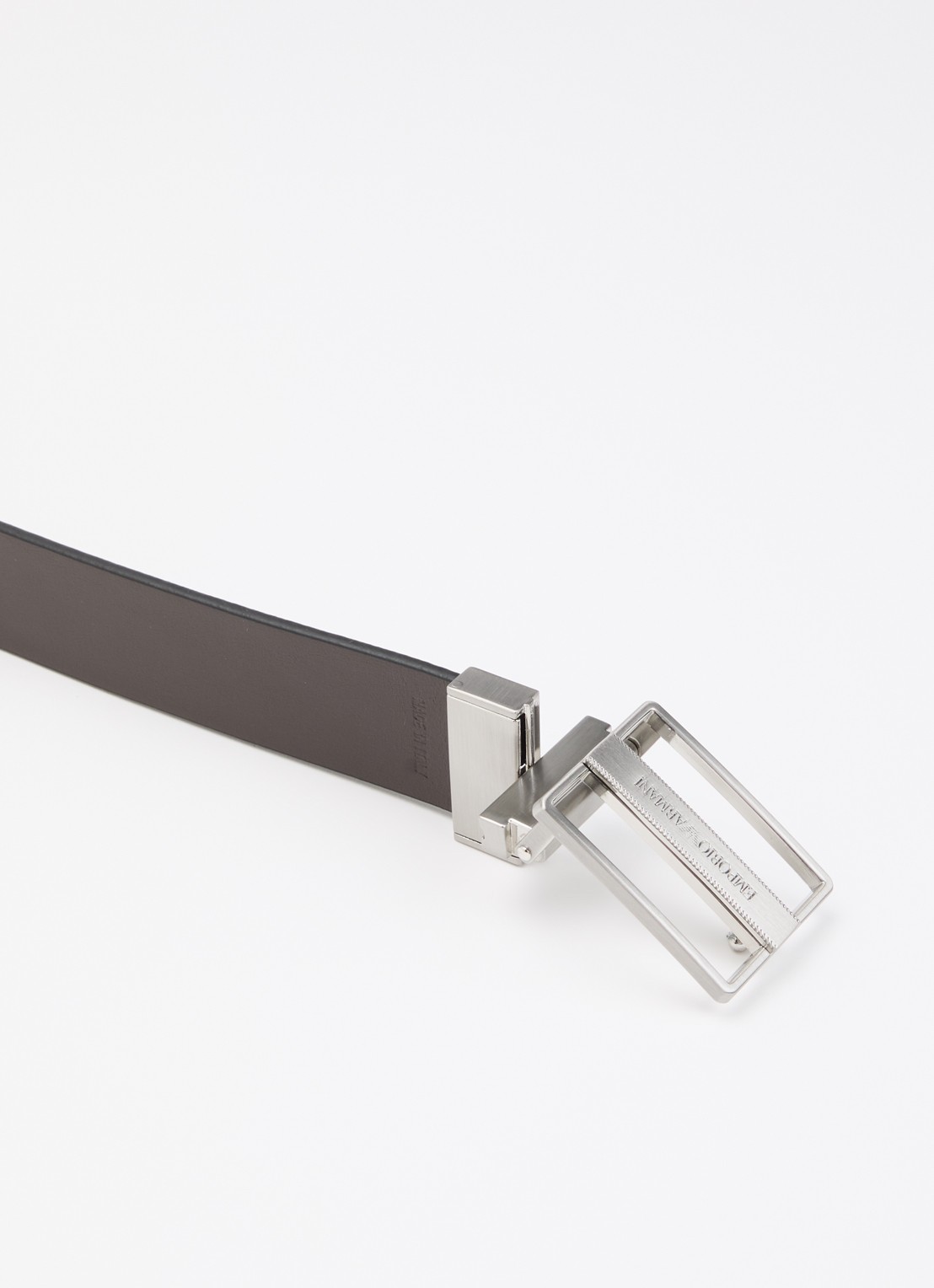 Armani Plate riem van leer - detail 2 zwart