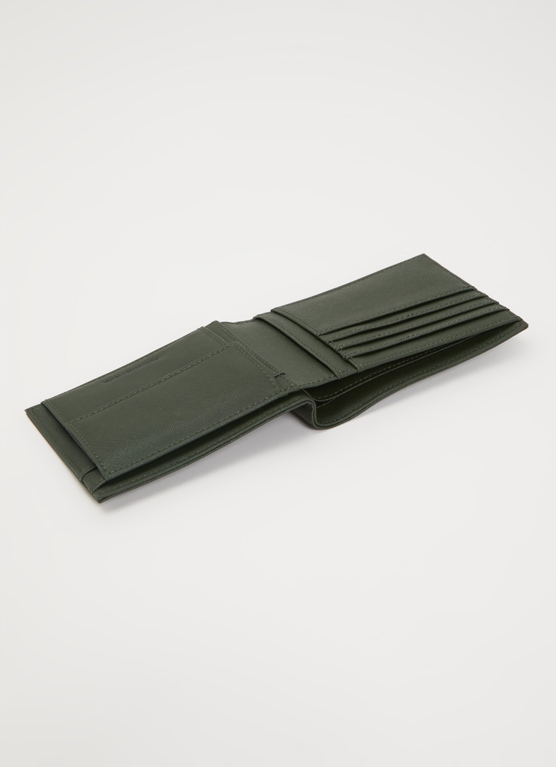 Armani Portemonnee met logo en structuur - voorkant 3 bronsgroen