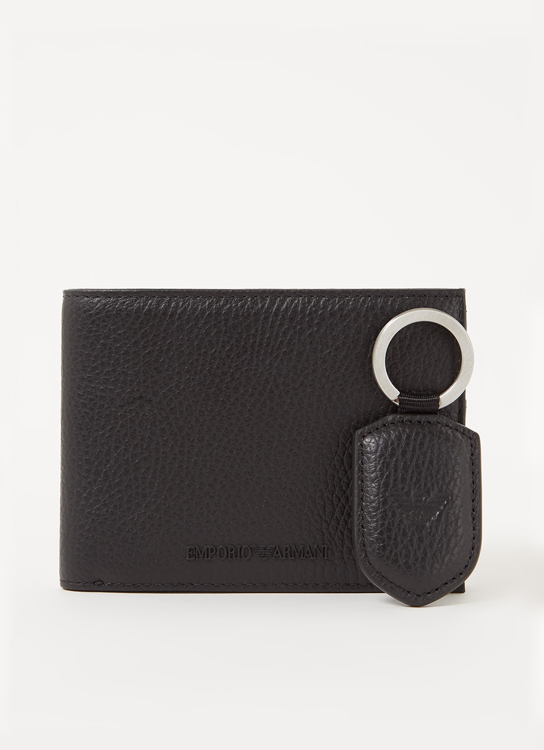 Armani Portemonnee met sleutelhanger van leer - voorkant zwart