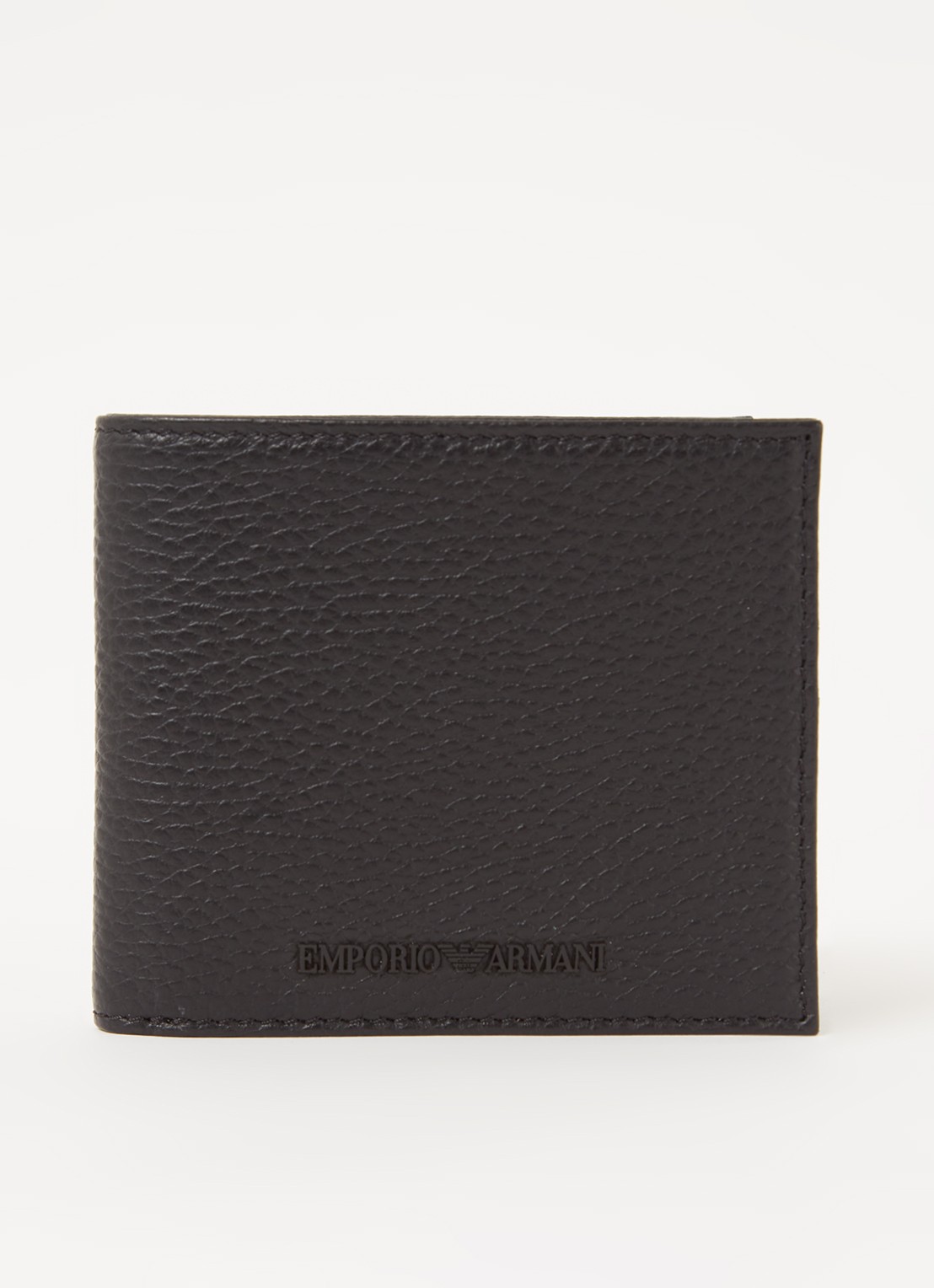 Armani Portemonnee van leer met logo - voorkant zwart