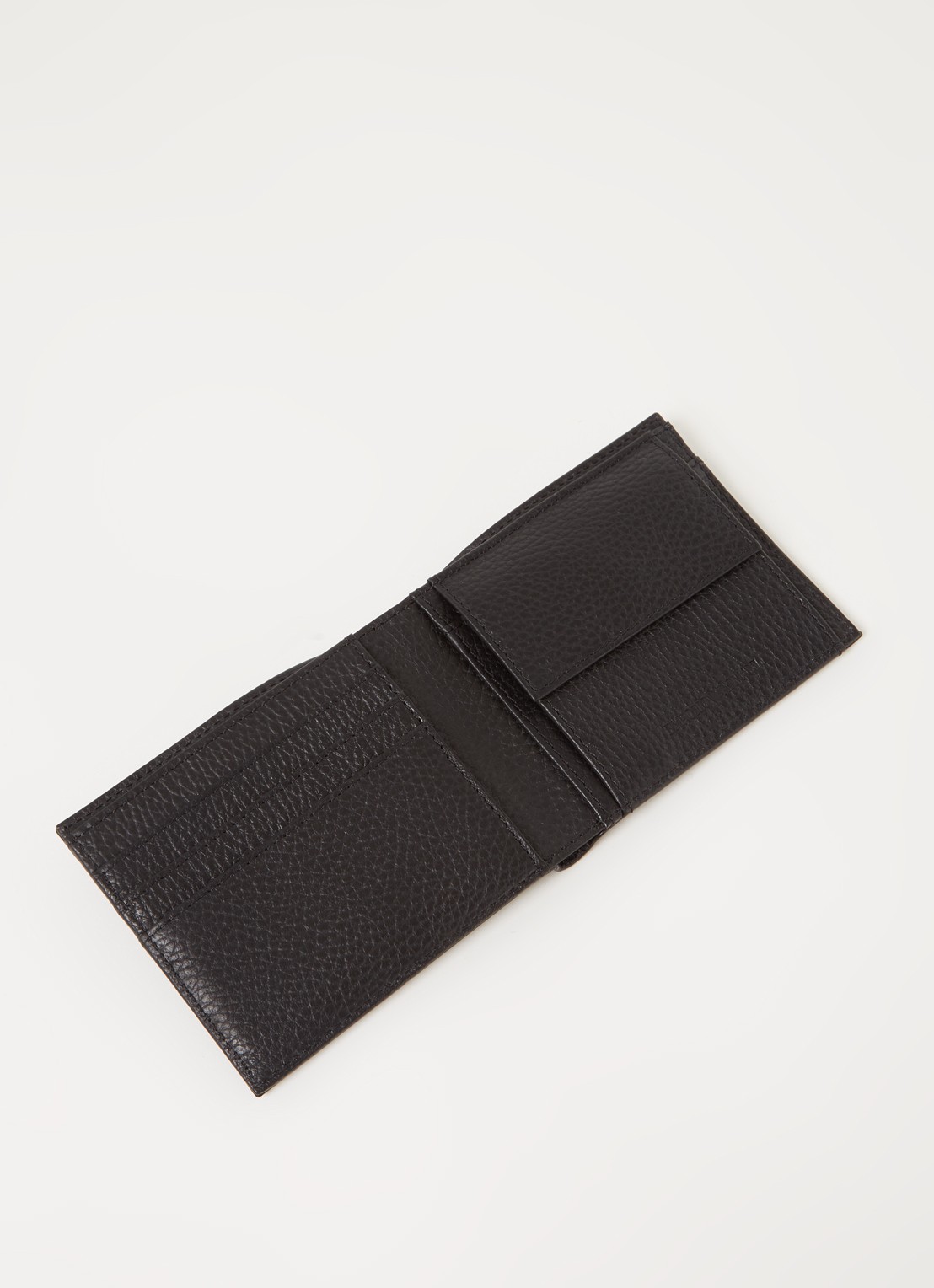 Armani Portemonnee van leer met logo - voorkant 2 zwart