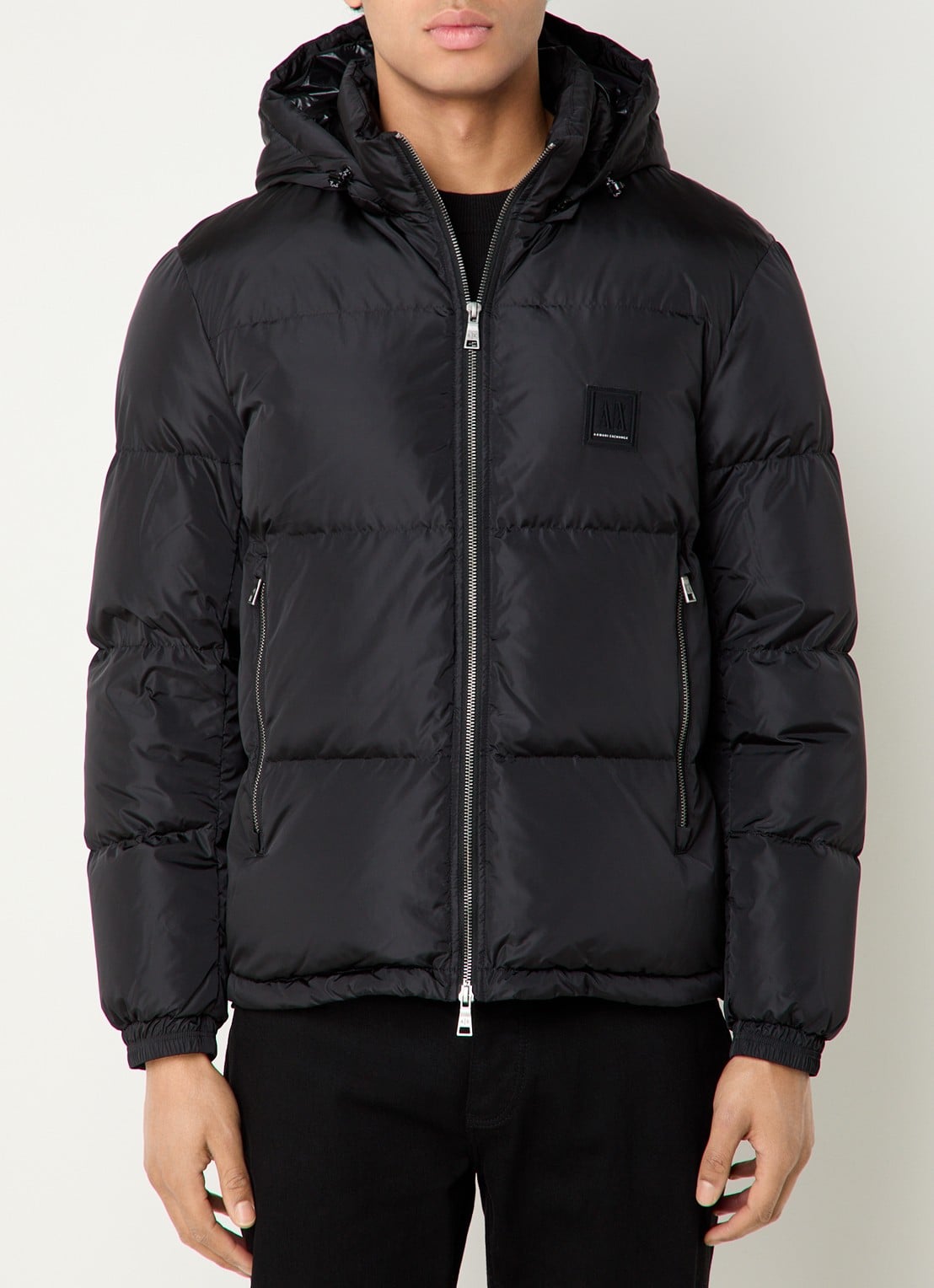 Armani Puffer jack met afneembare capuchon - detail 3 zwart