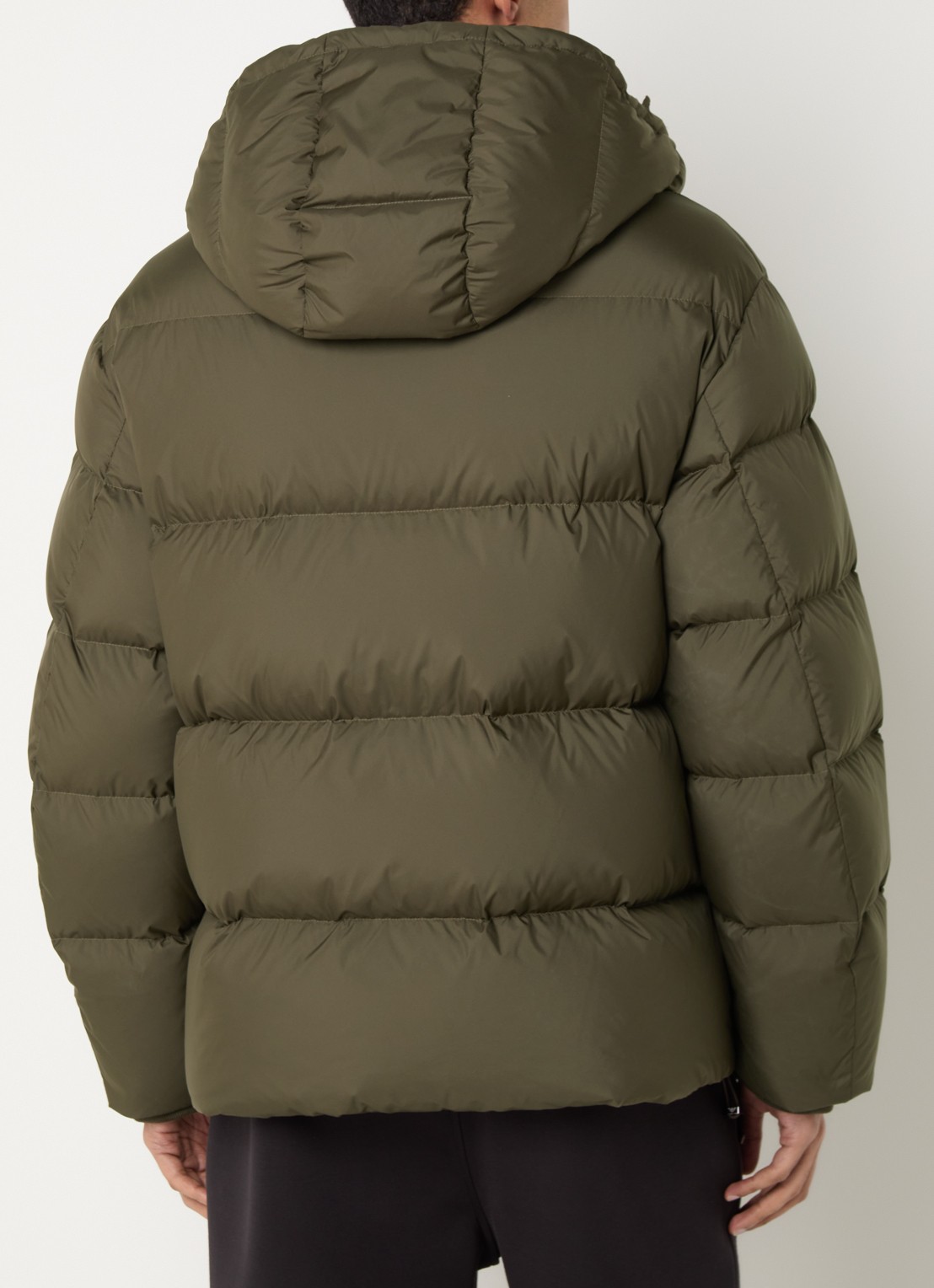 Armani Puffer jack met capuchon en steekzakken - achterkant 4 bronsgroen