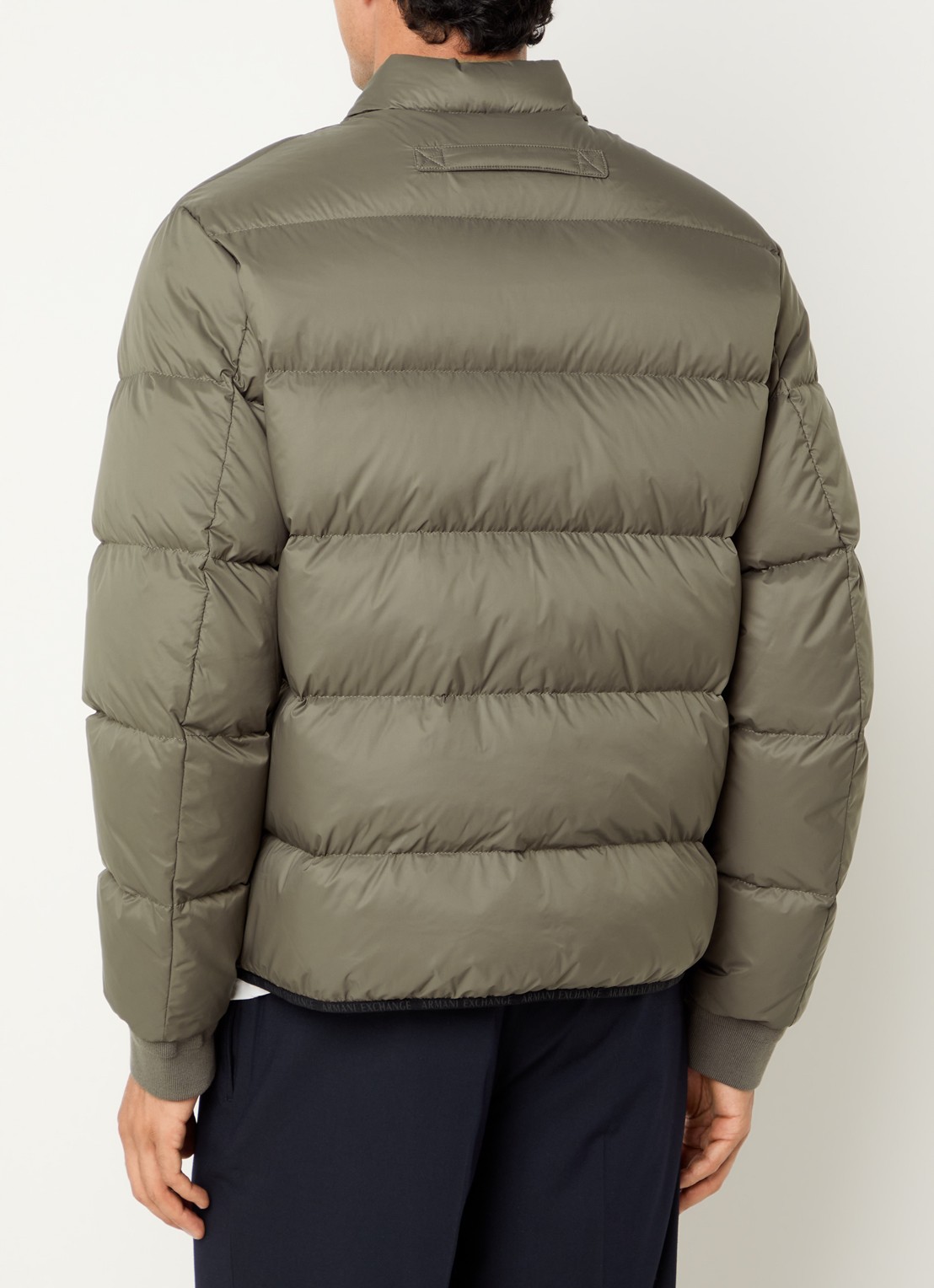 Armani Puffer jack met donsvulling en steekzakken - achterkant 3 donkerbeige