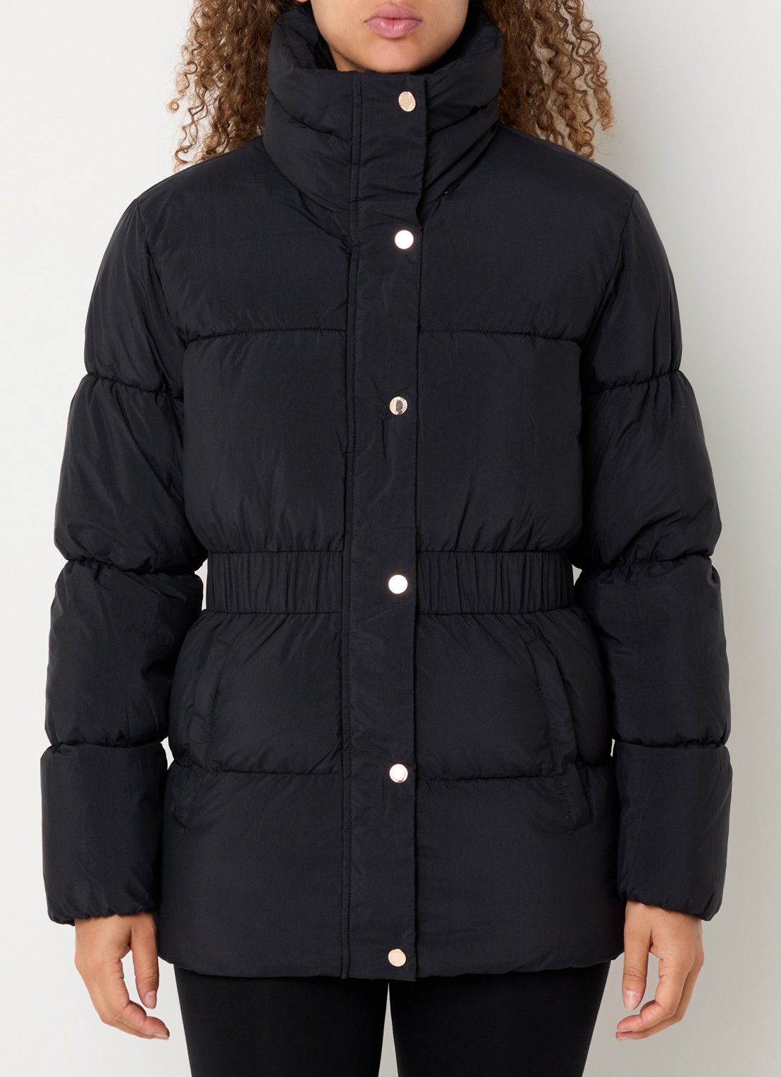 Armani Puffer jack met opbergbare capuchon en steekzakken - detail 2 zwart
