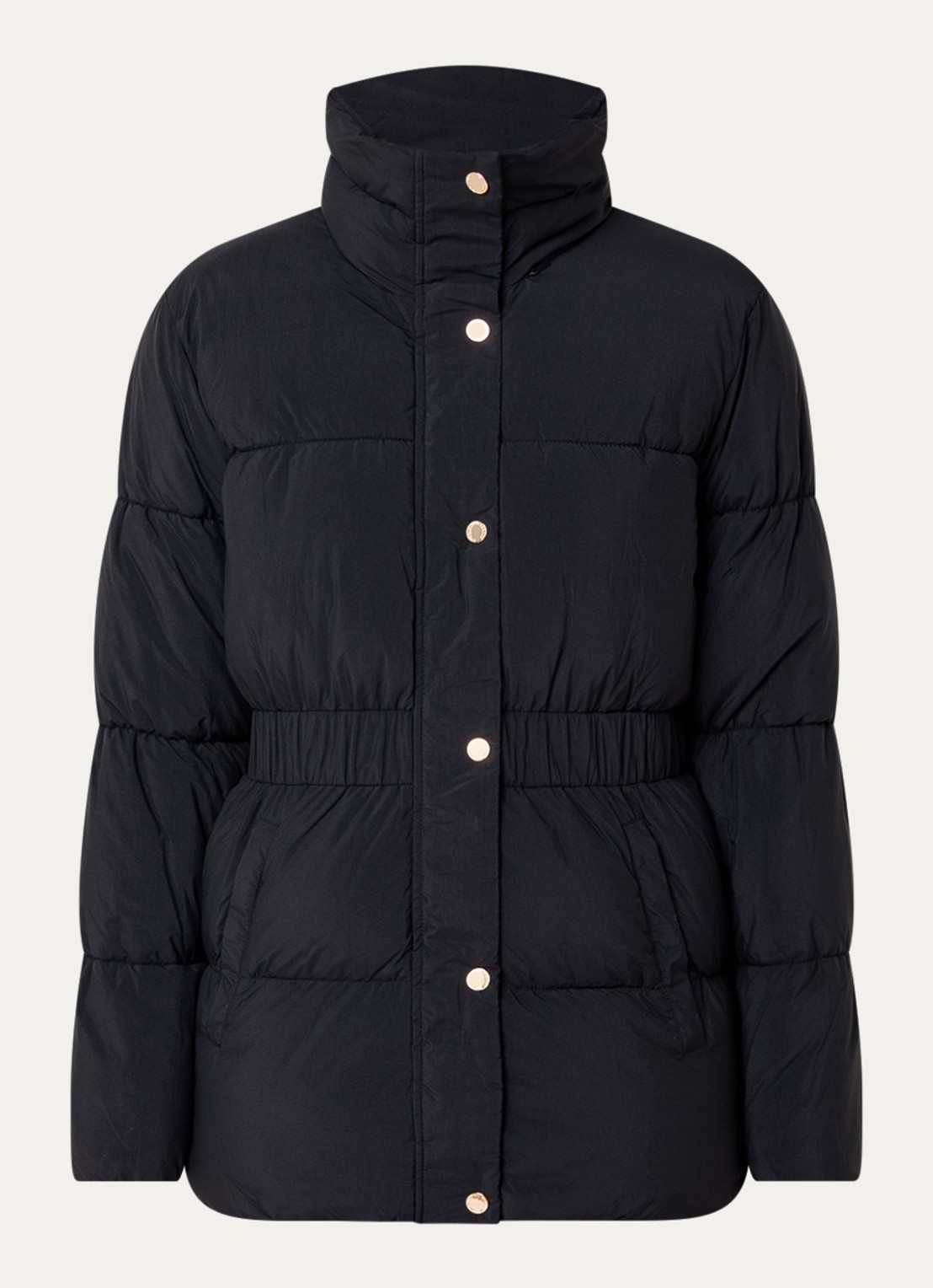 Armani Puffer jack met opbergbare capuchon en steekzakken - voorkant 3 zwart