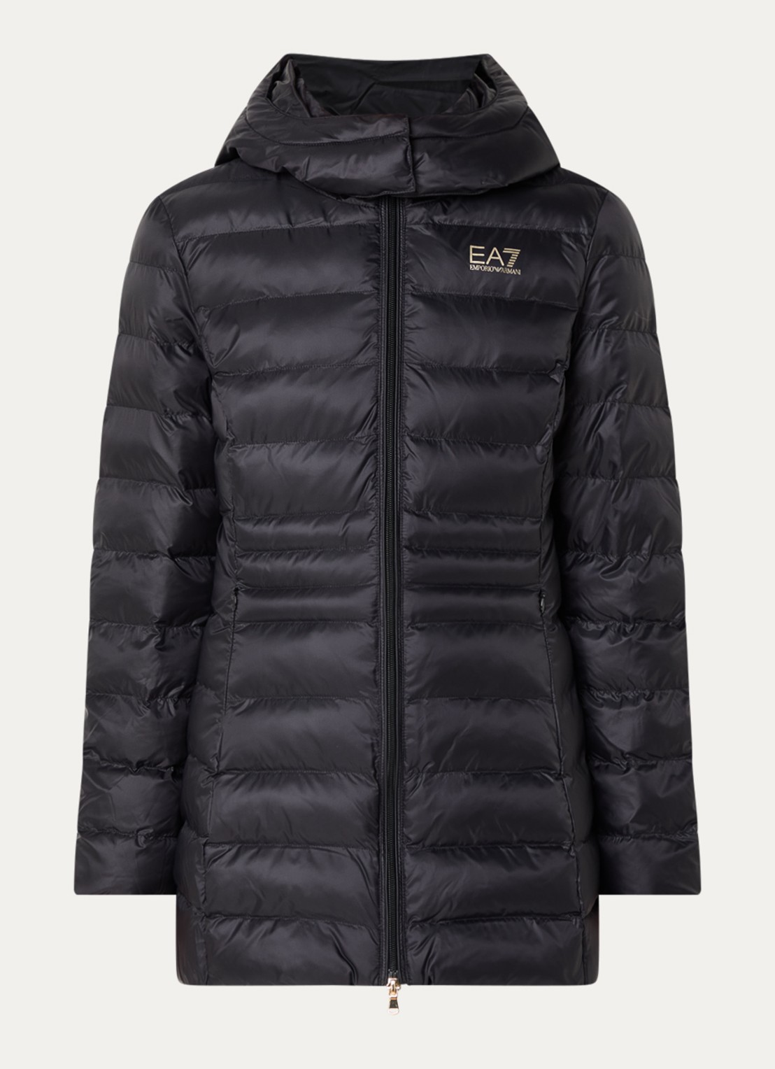 Armani Puffer jas met capuchon - voorkant 3 zwart