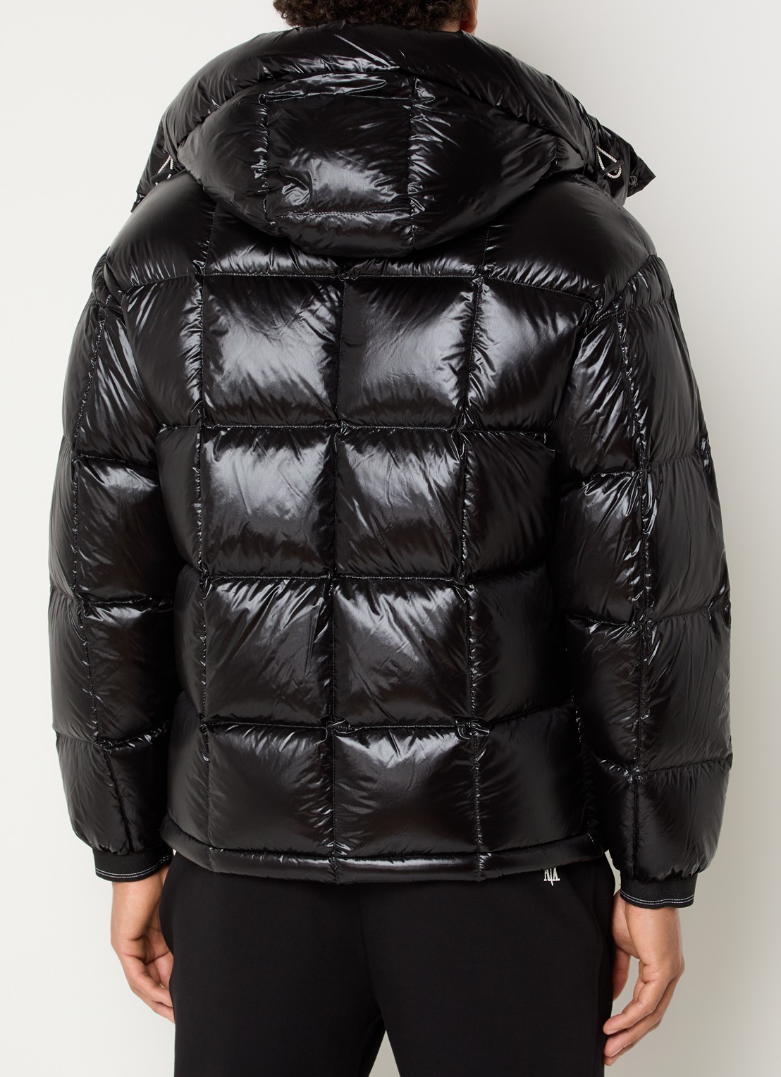 Armani Pufferjas met donsvulling en ritszakken - achterkant 2 black-uc001