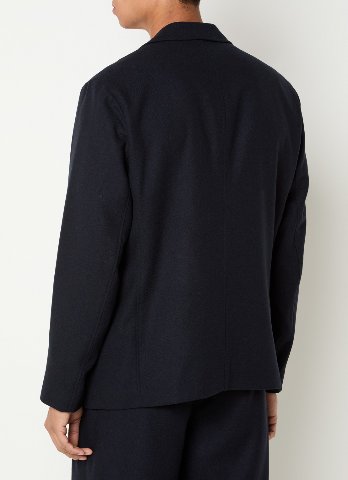 Armani Regular fit colbert in scheerwolblend met klepzakken - achterkant 4 donkerblauw