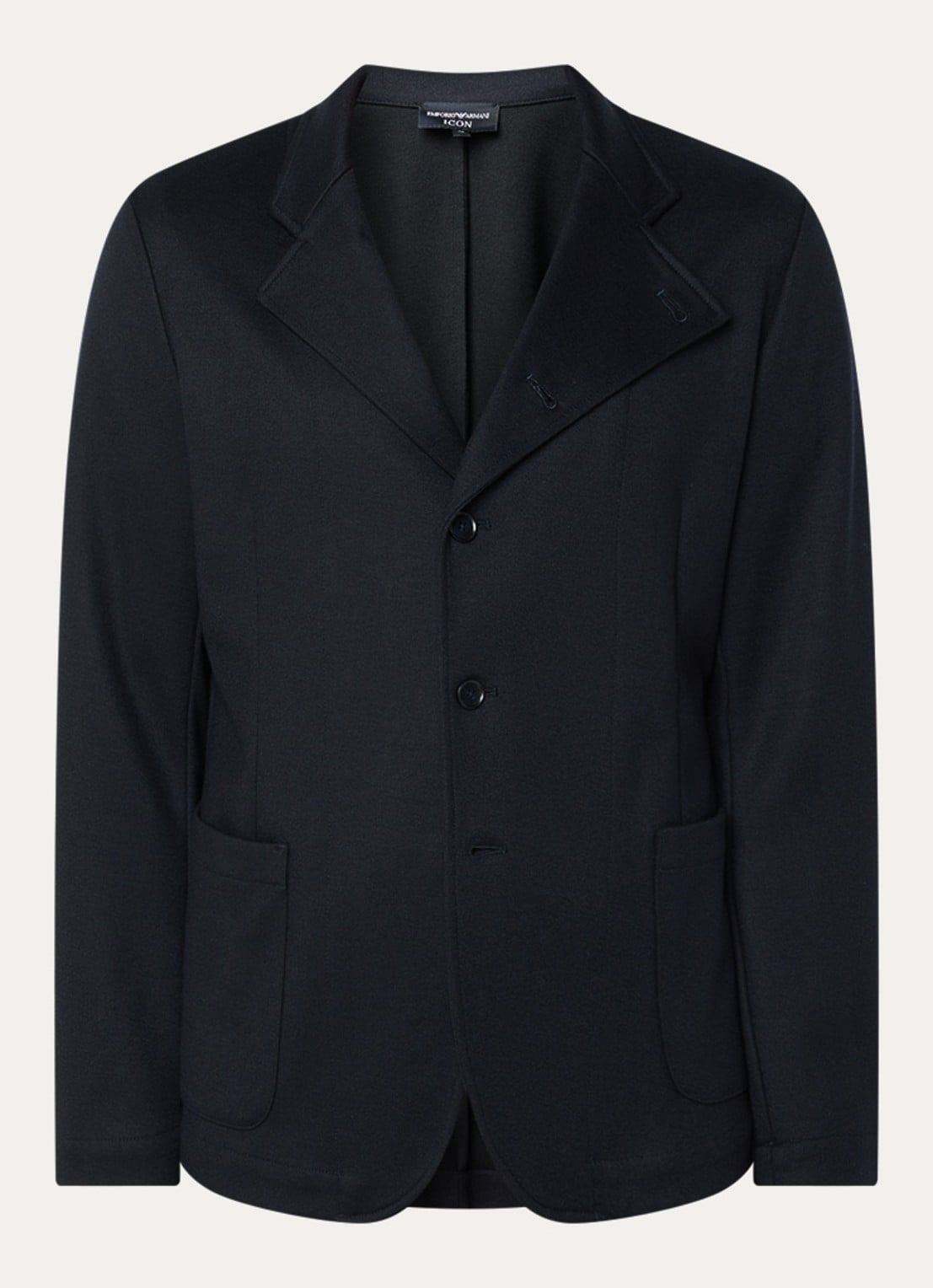 Armani Regular fit colbert in wolblend met opgestikte zakken - voorkant 3 donkerblauw