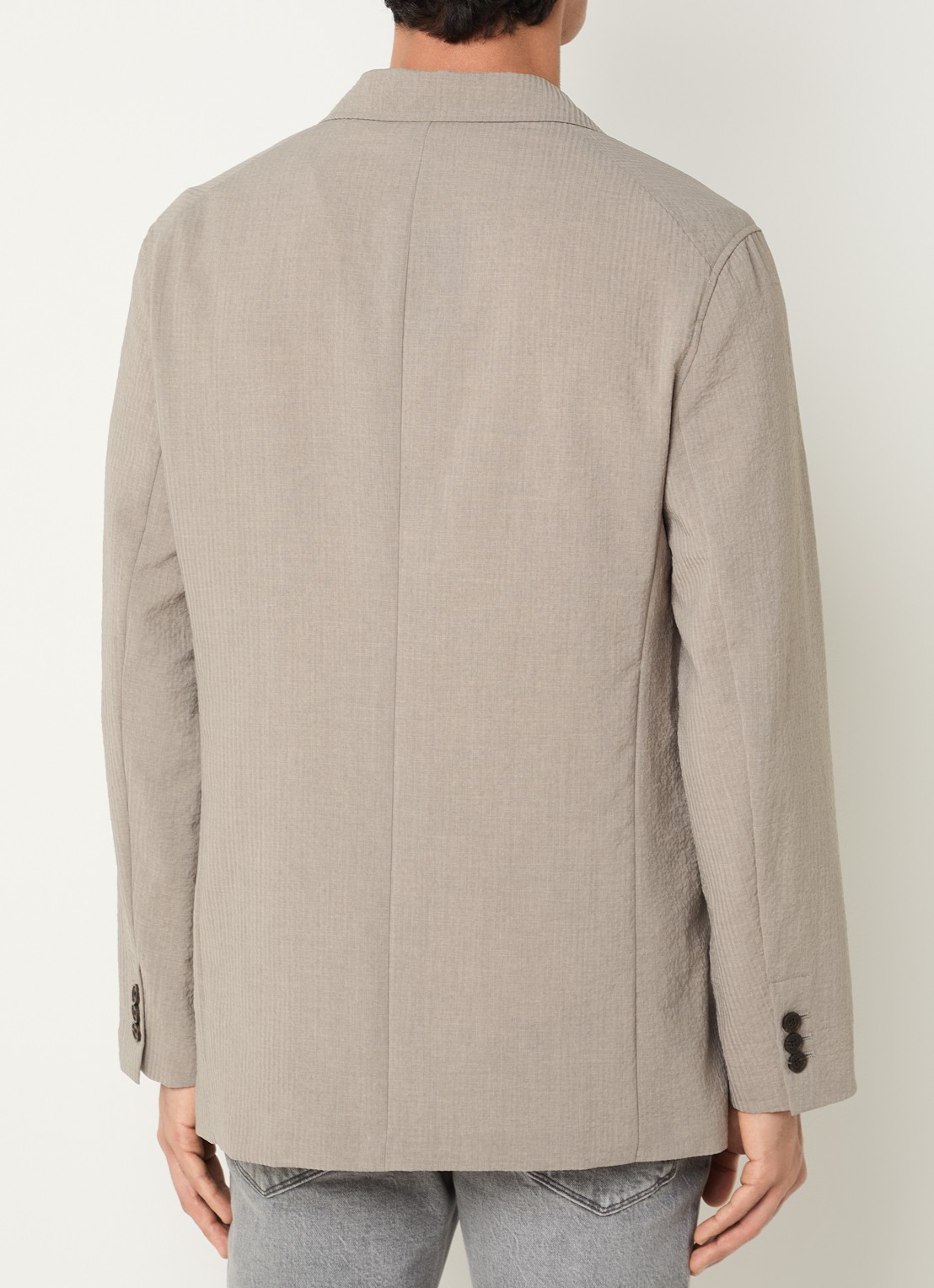 Armani Regular fit colbert met klepzakken - achterkant 2 donkerbeige