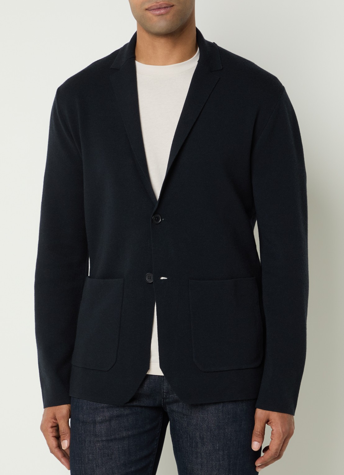 Armani Regular fit colbert met opgestikte zakken - detail 4 donkerblauw