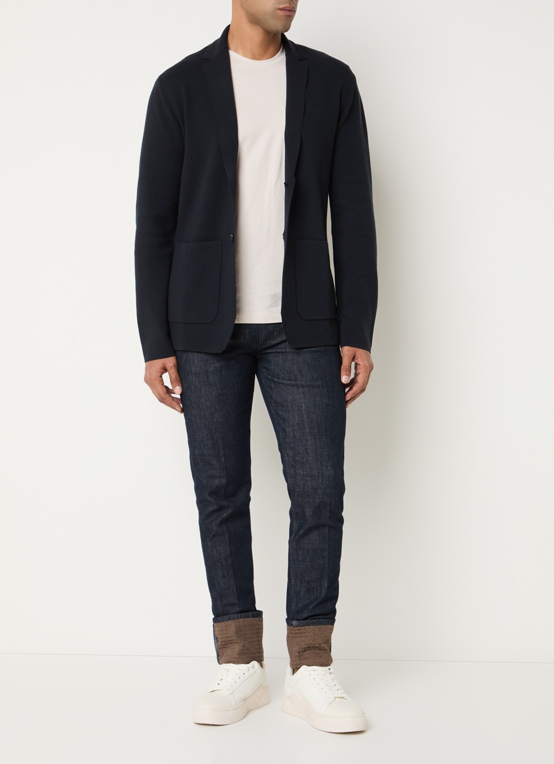Armani Regular fit colbert met opgestikte zakken - voorkant 3 donkerblauw