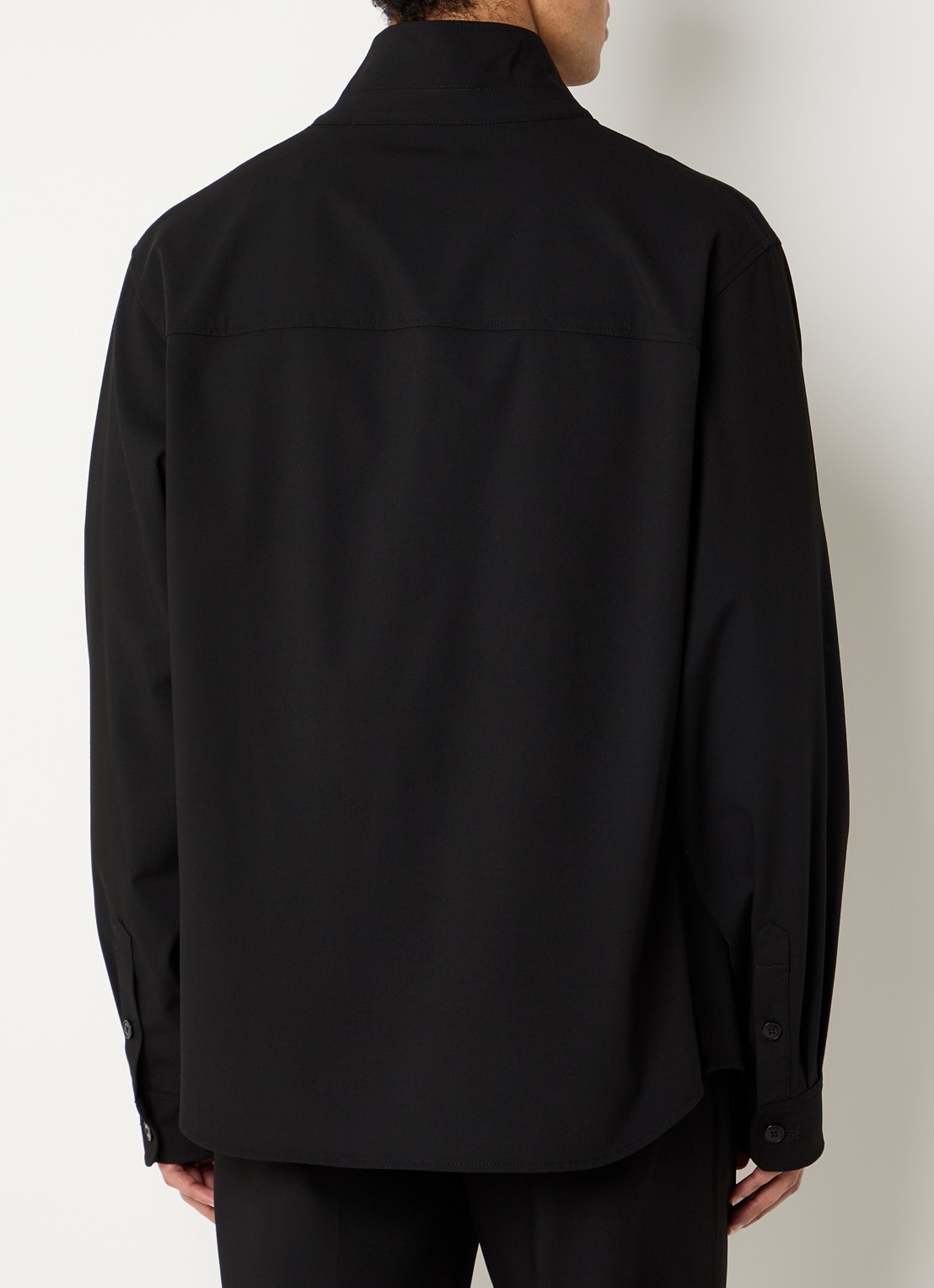 Armani Regular fit colbert met opstaande kraag en paspelzakken - achterkant 4 zwart